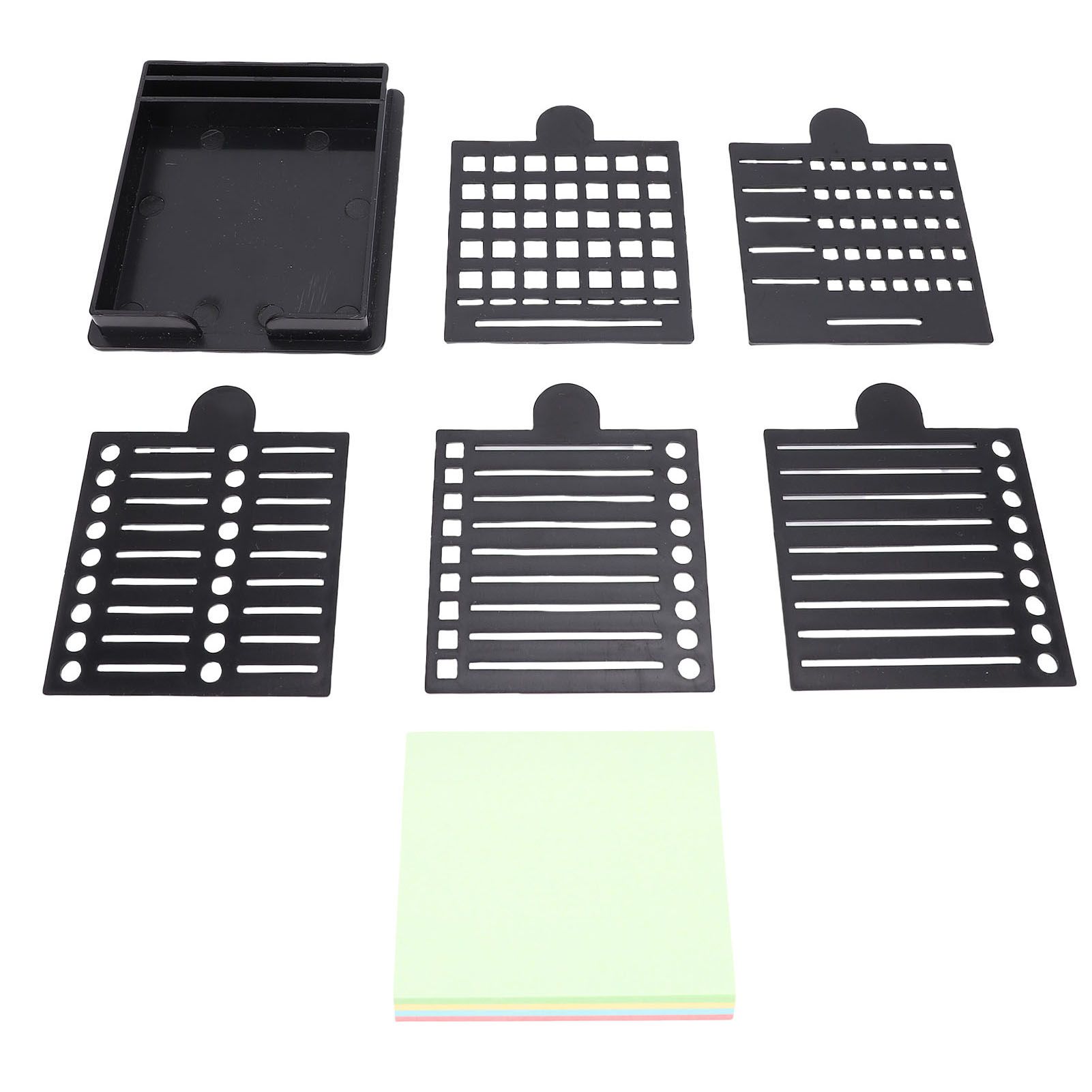Sticky Note Holder with 5 Stencil Sticky Note Memo Pad Holder for Desk Office view 2