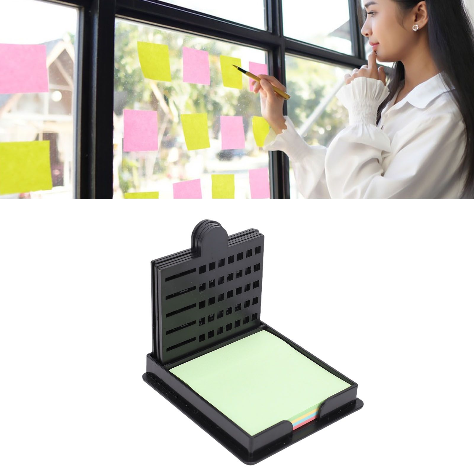 Sticky Note Holder with 5 Stencil Sticky Note Memo Pad Holder for Desk Office view 11