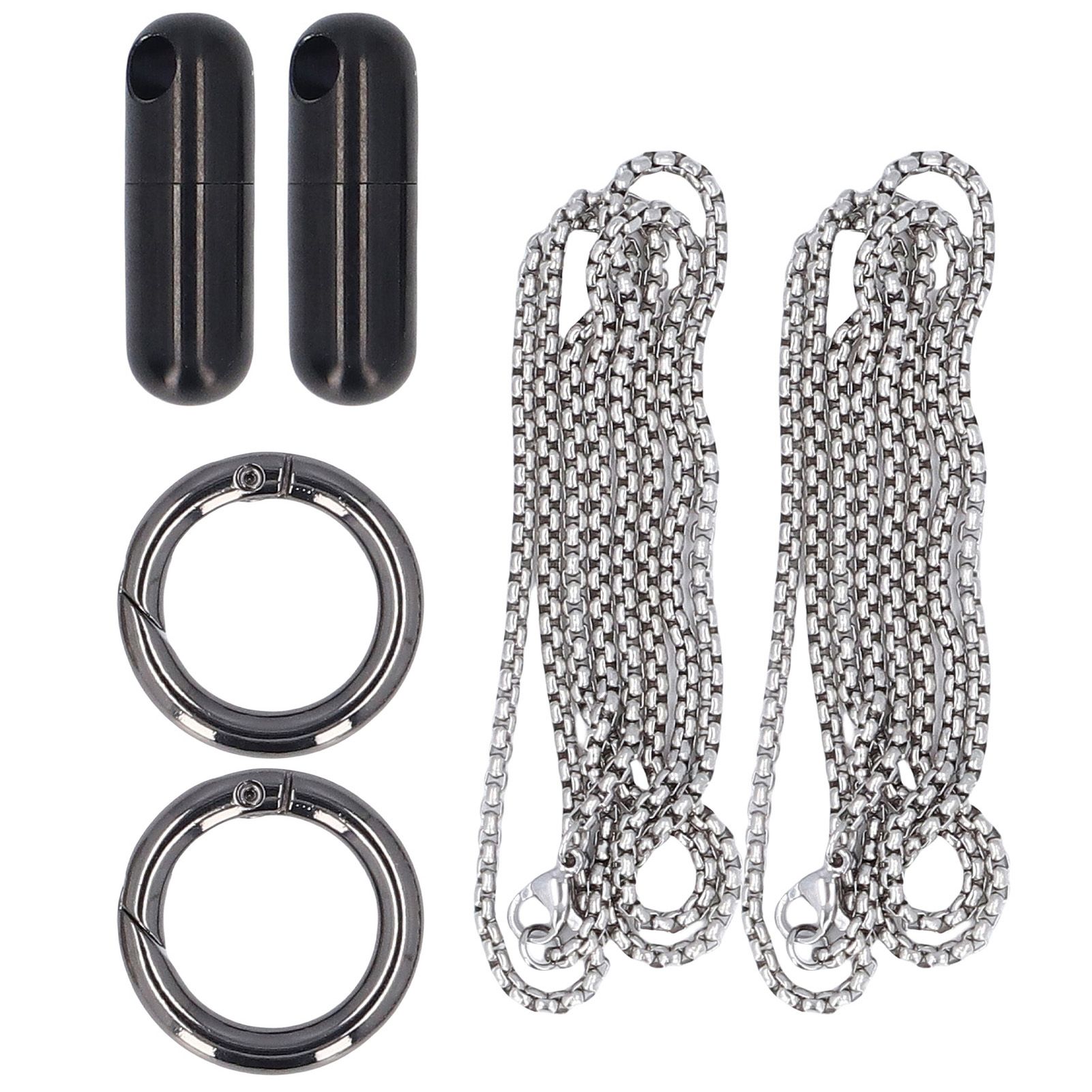 2PCS Portable Capsules Case Stainless Steel Airtight Keychain Capsule view 3