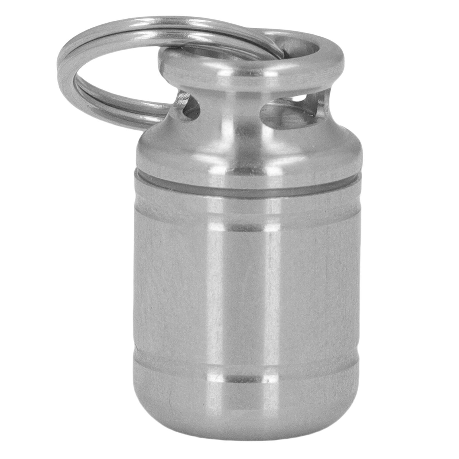 Small Portable Keychain Medication Container Organizer Airtight Stainless view 12