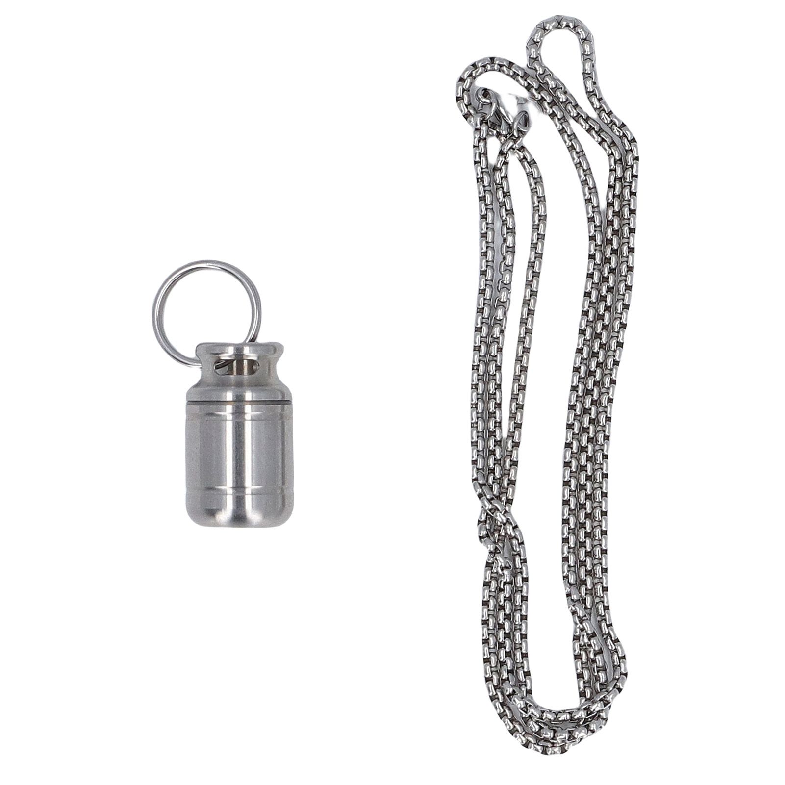 Small Portable Keychain Medication Container Organizer Airtight Stainless view 3