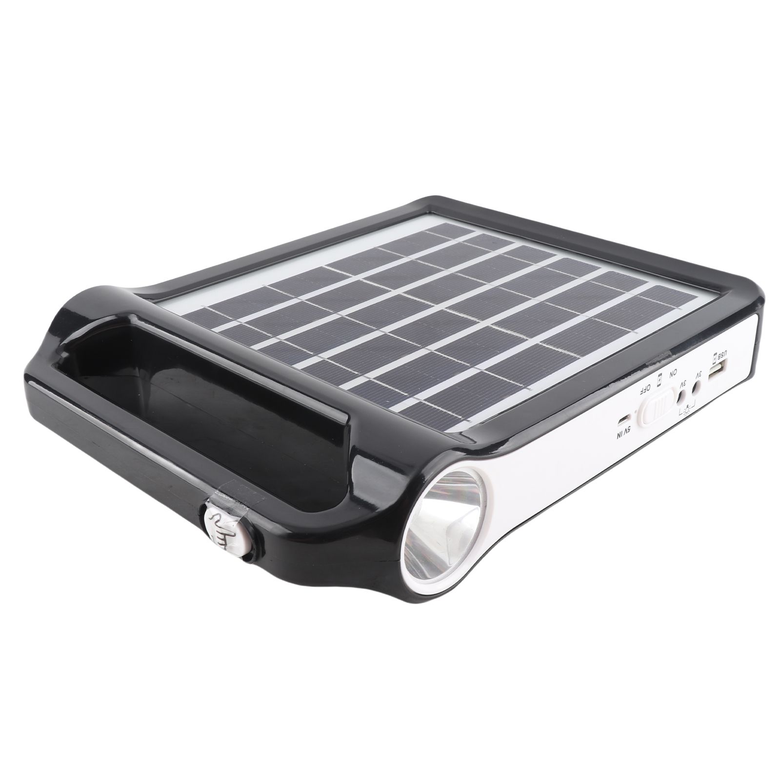 Portable Solar Camping Lantern LED Light Rechargeable 1200mAh Battery Black view 3
