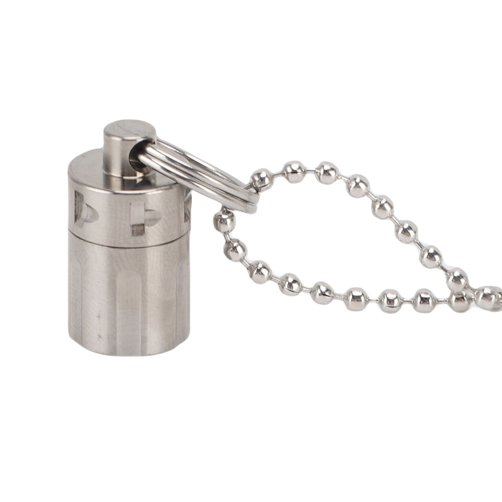 Mini Container Ti Alloy Metal Portable Powder Holder Small Case Keyring for view 5