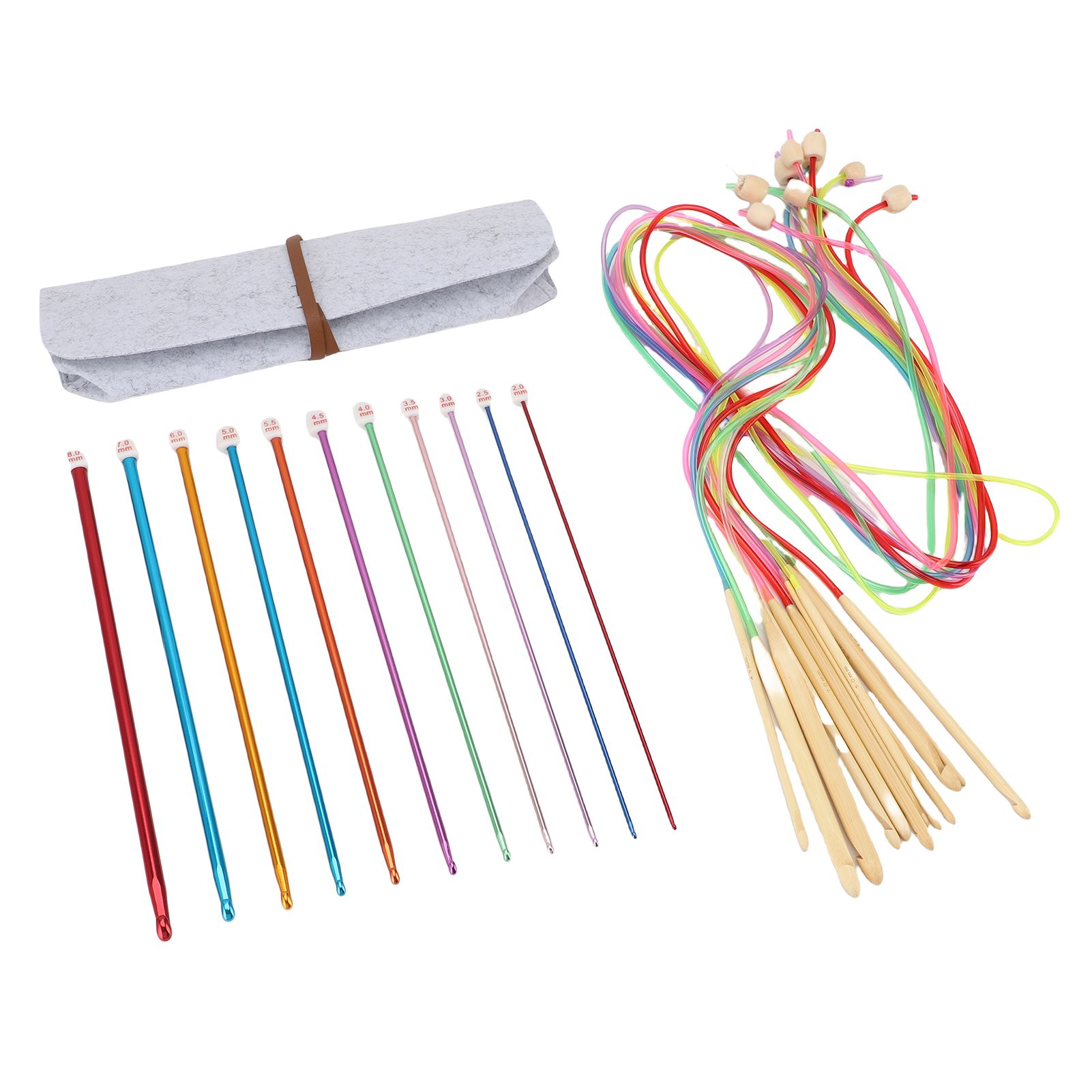 Crochet Hooks Set 2 to 8mm Aluminum Crochet Hooks 3 to 10mm Cable Knitting view 8