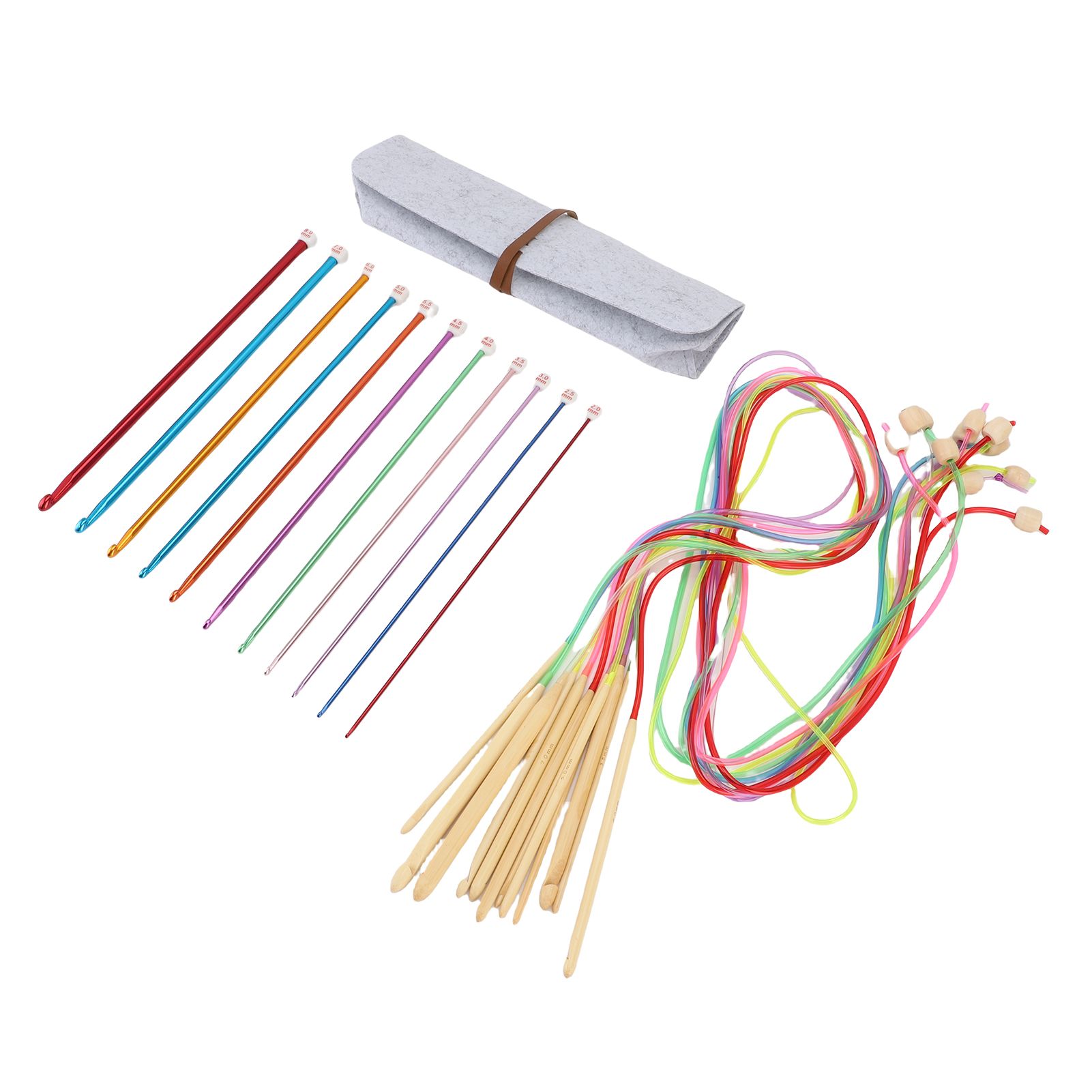 Crochet Hooks Set 2 to 8mm Aluminum Crochet Hooks 3 to 10mm Cable Knitting view 9