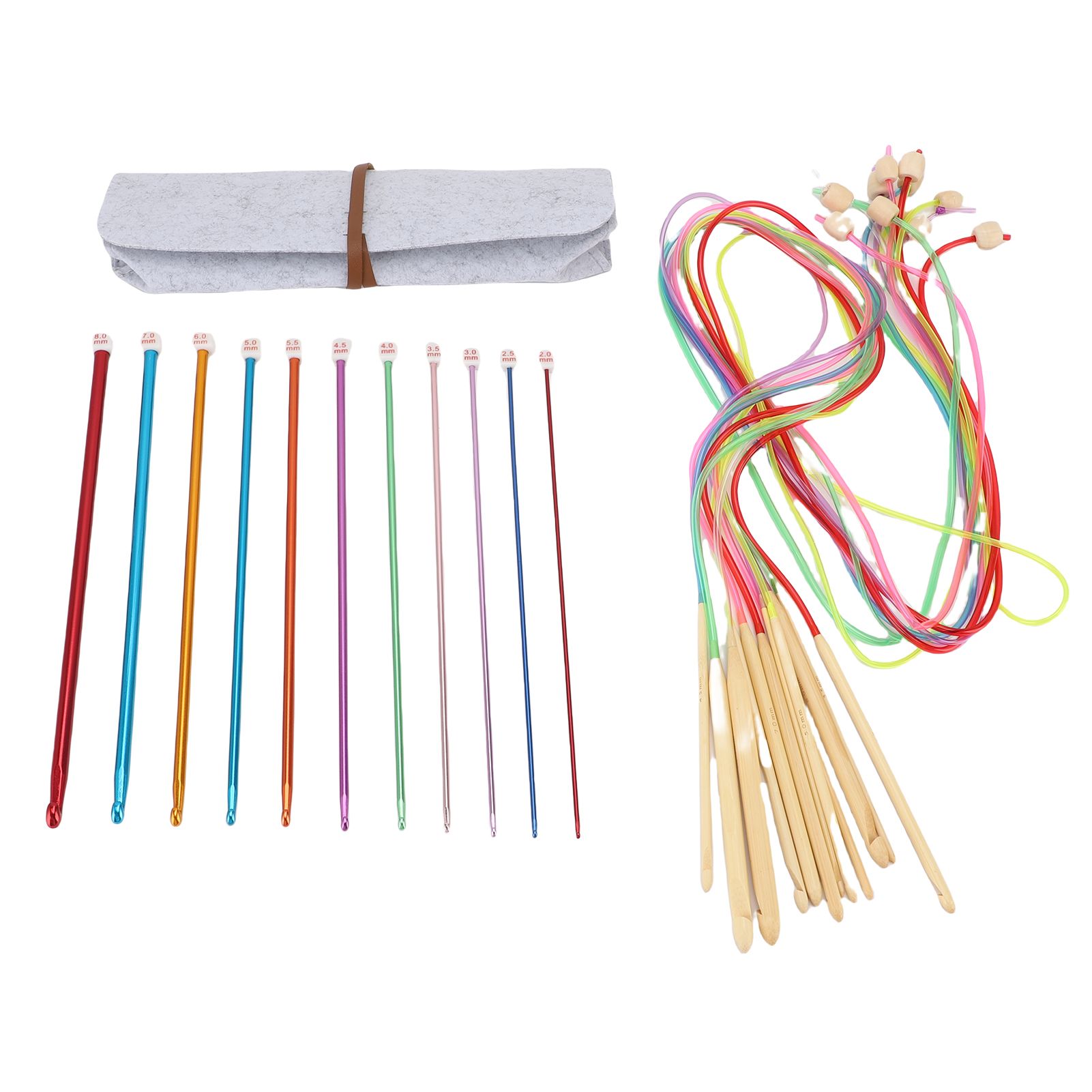 Crochet Hooks Set 2 to 8mm Aluminum Crochet Hooks 3 to 10mm Cable Knitting view 10