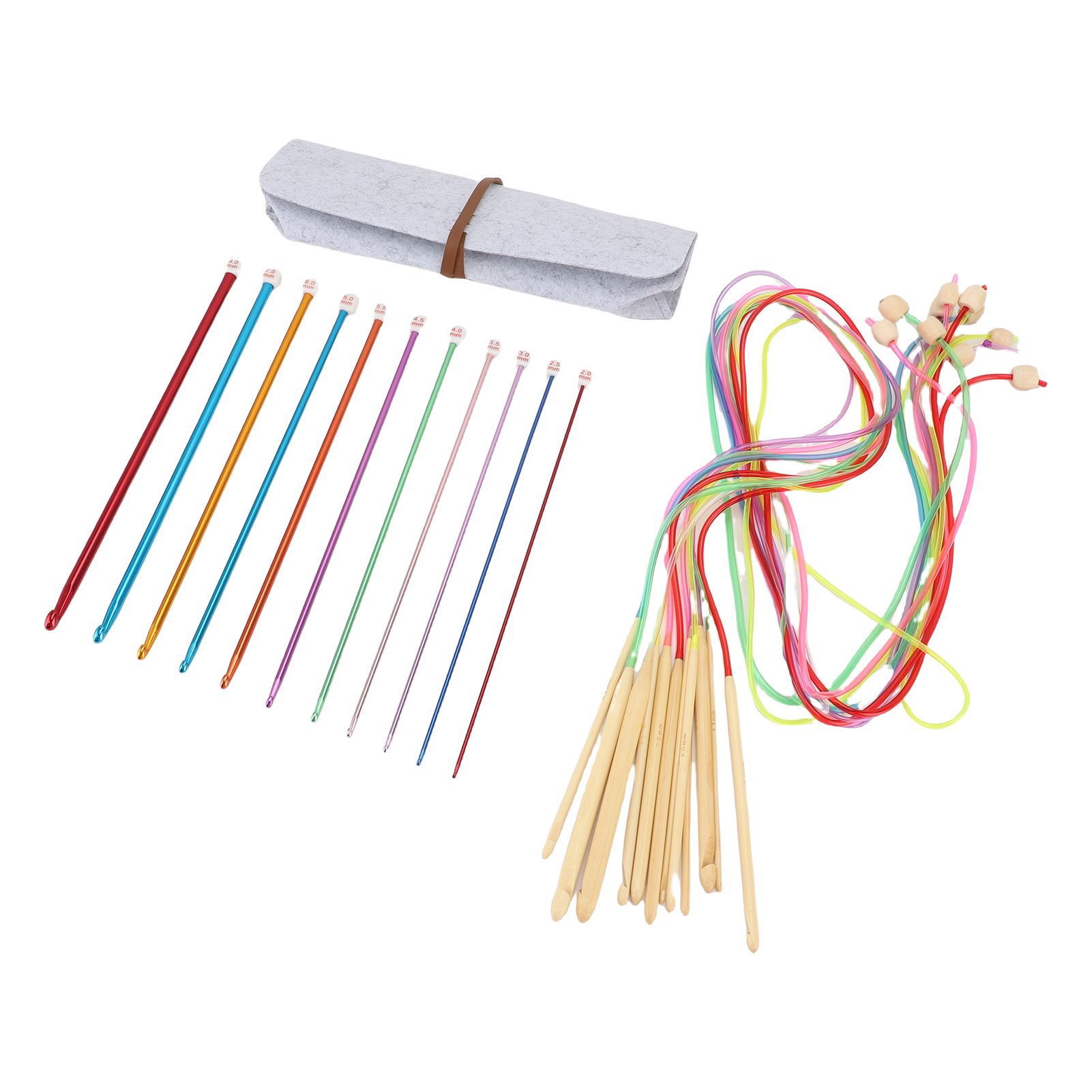 Crochet Hooks Set 2 to 8mm Aluminum Crochet Hooks 3 to 10mm Cable Knitting view 12
