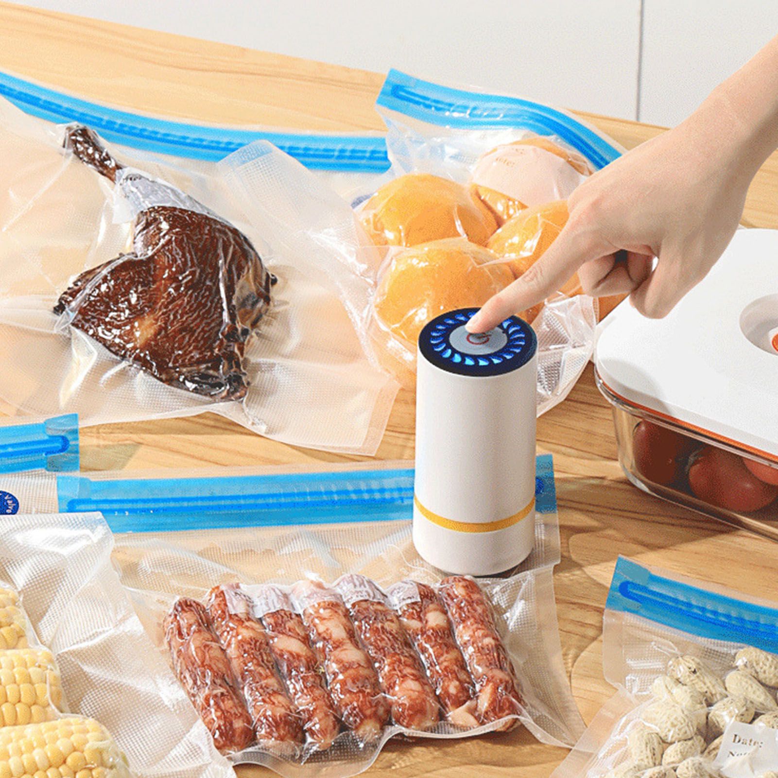 Handheld Vacuum Food Sealer Portable Mini Electric Vacuum Sealer with 15pcs view 9