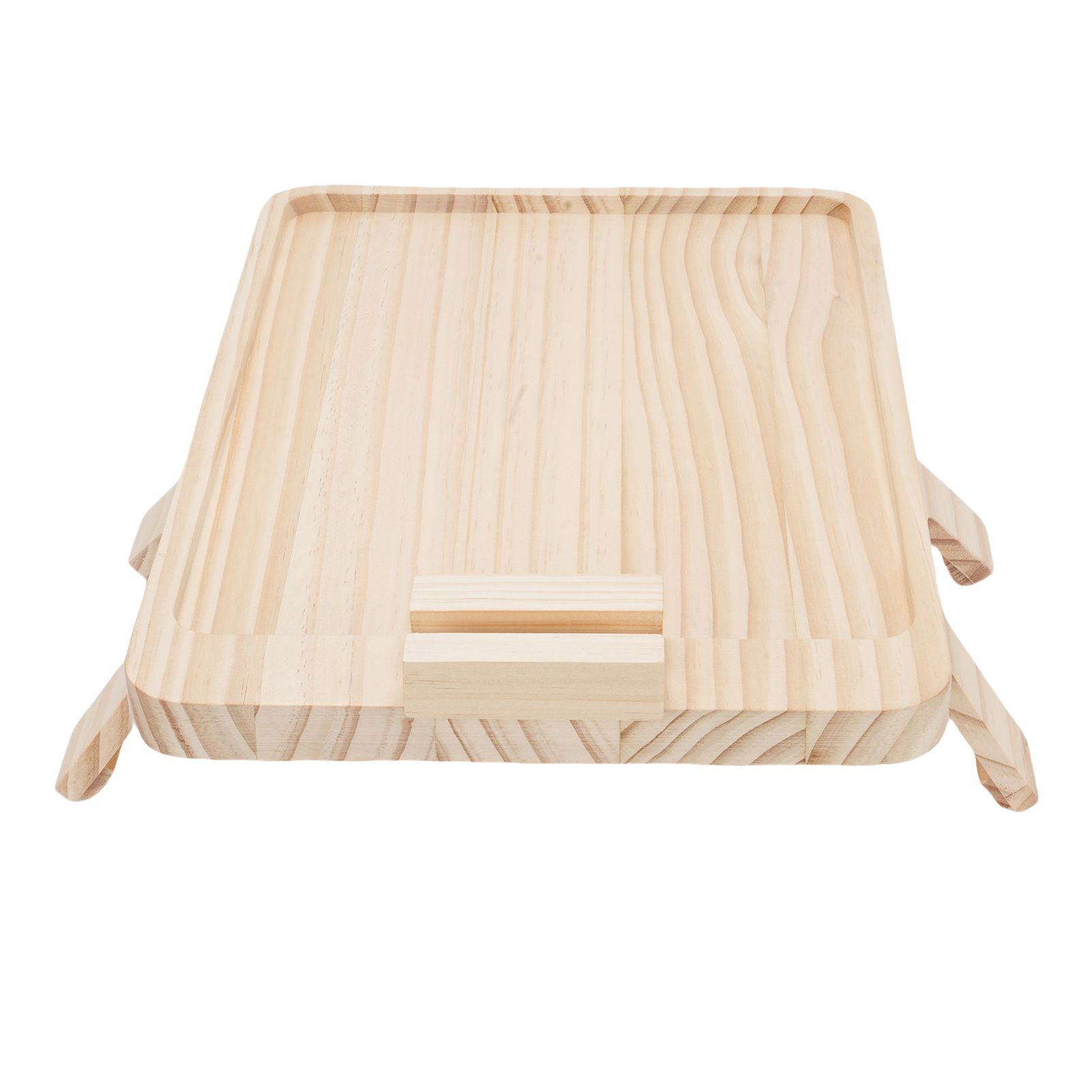 Wooden Sofa Tray with Phone Tablet Holder Couch Arm Dining Tray for Breakfast view 4