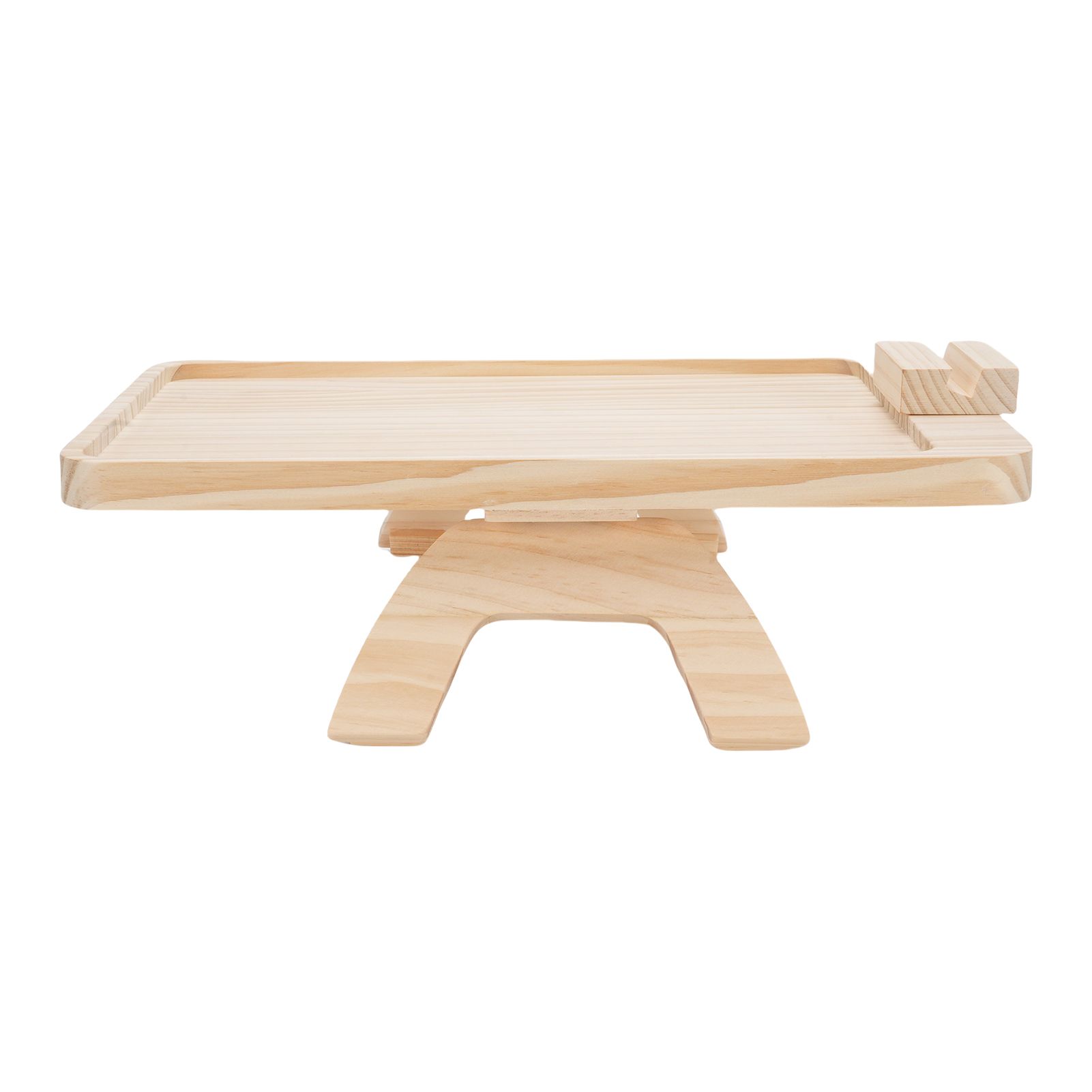 Wooden Sofa Tray with Phone Tablet Holder Couch Arm Dining Tray for Breakfast view 9
