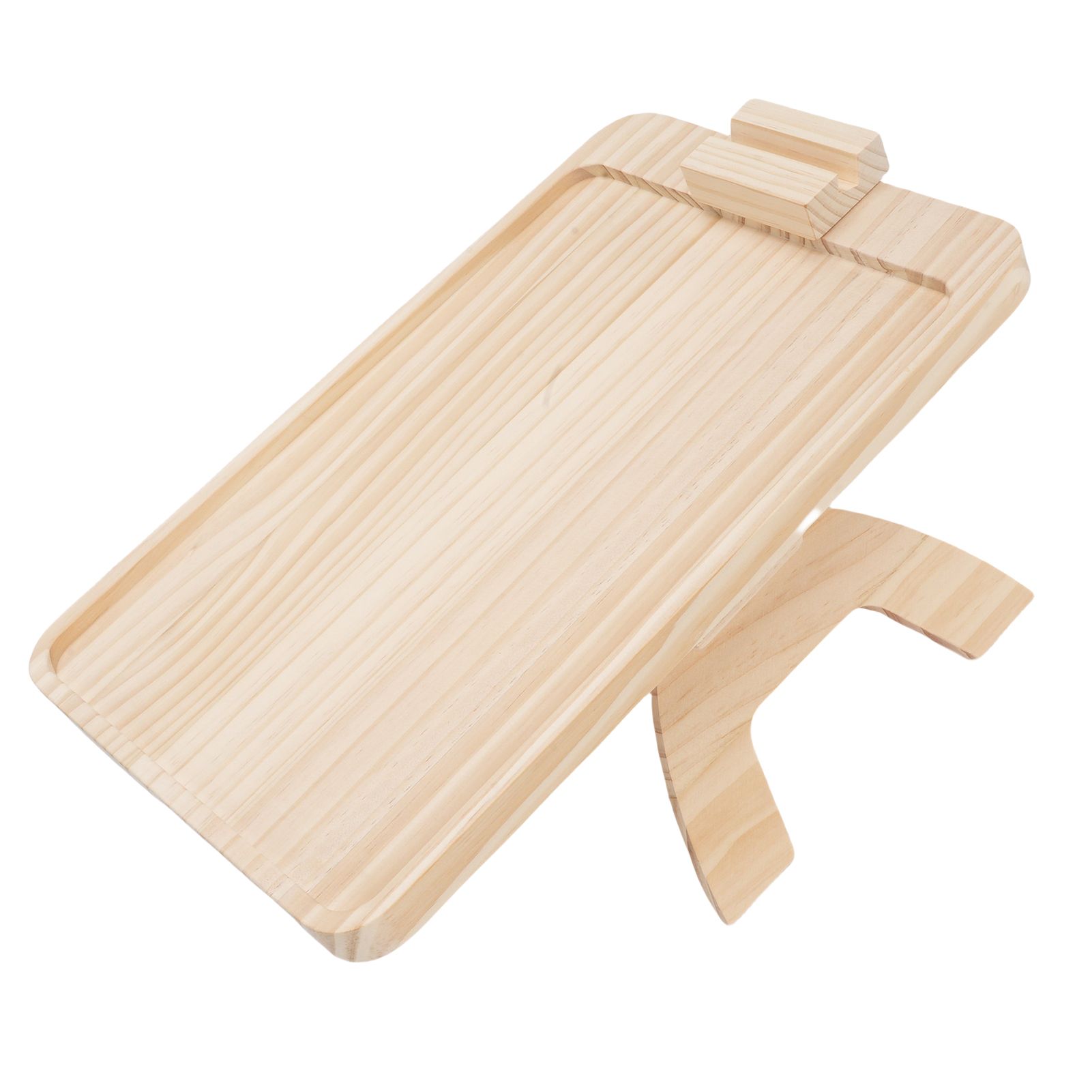 Wooden Sofa Tray with Phone Tablet Holder Couch Arm Dining Tray for Breakfast view 10