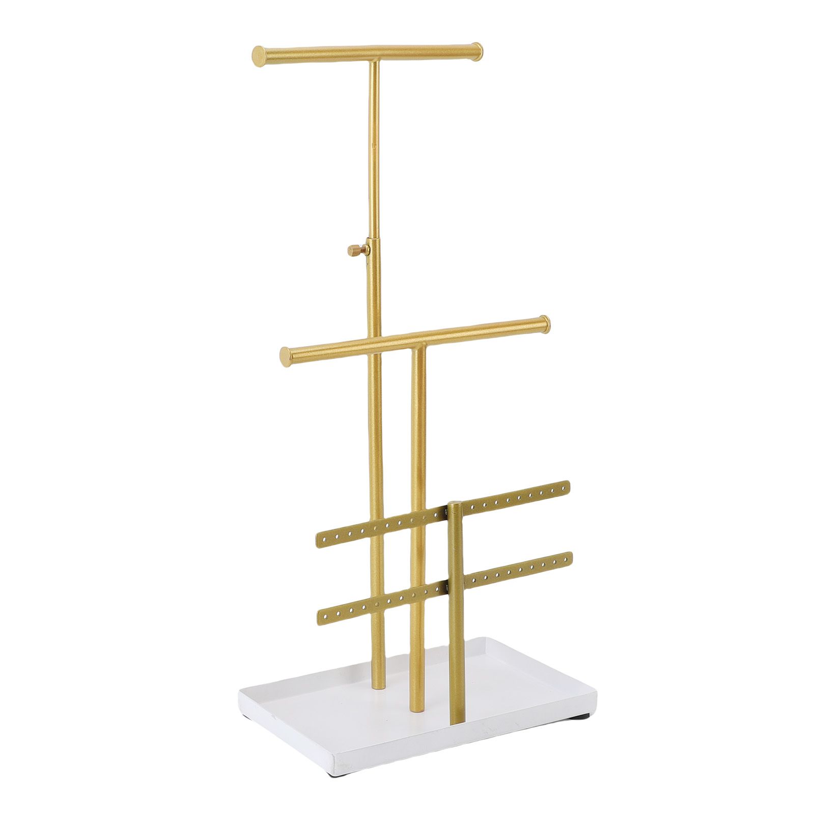Jewelry Holder Stand 3 Tier Necklaces Earrings Bracelets Rings Metal Display view 3