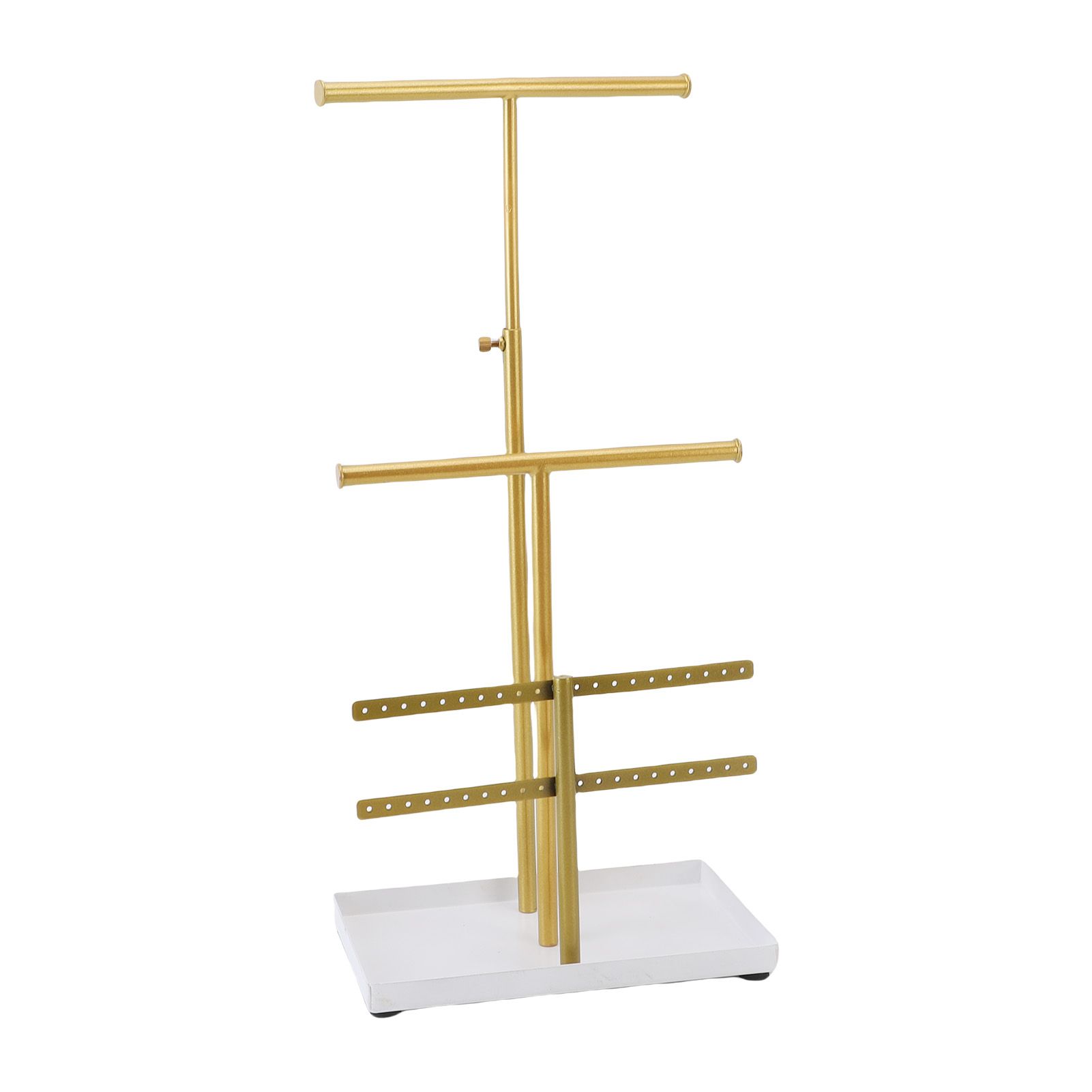 Jewelry Holder Stand 3 Tier Necklaces Earrings Bracelets Rings Metal Display view 6