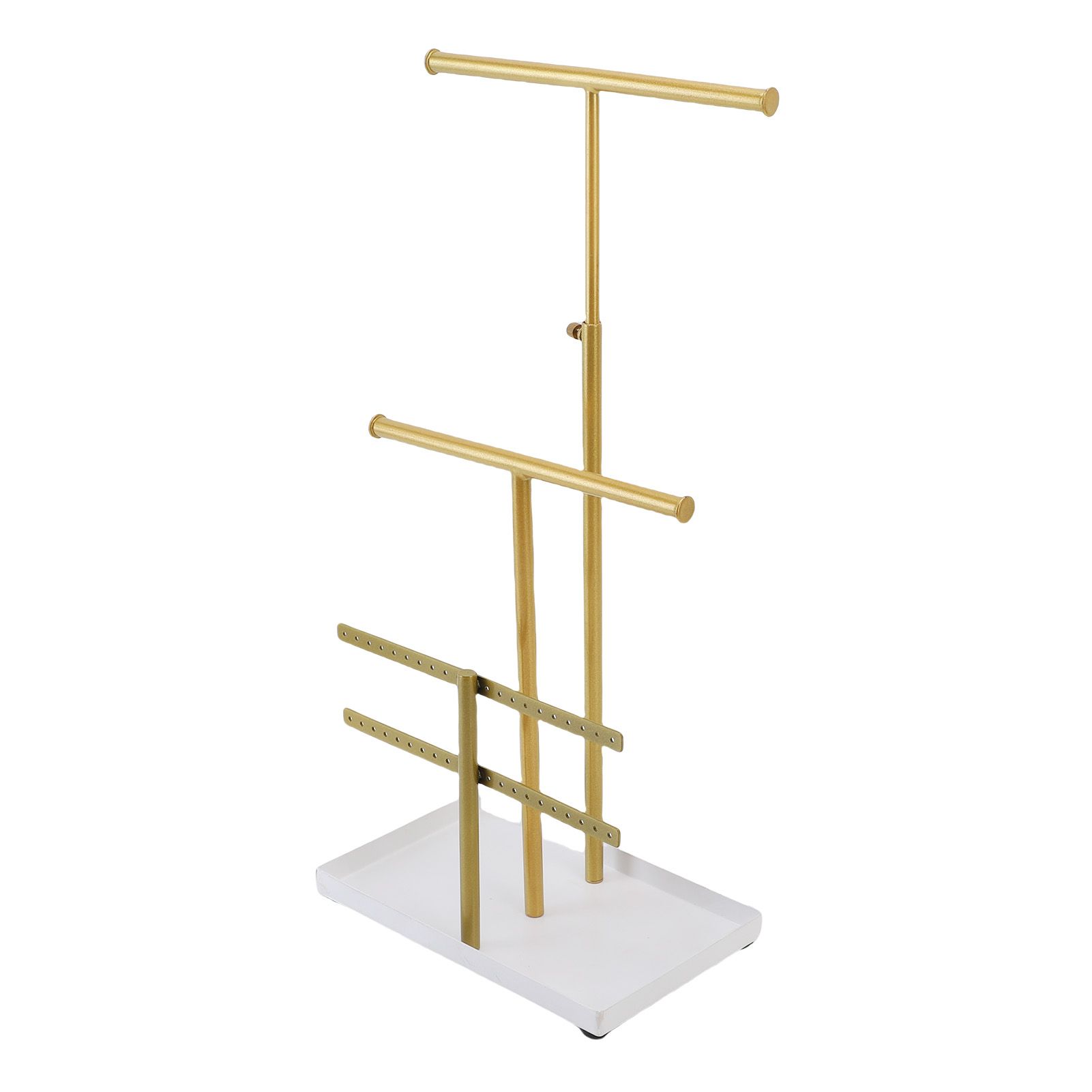 Jewelry Holder Stand 3 Tier Necklaces Earrings Bracelets Rings Metal Display view 10