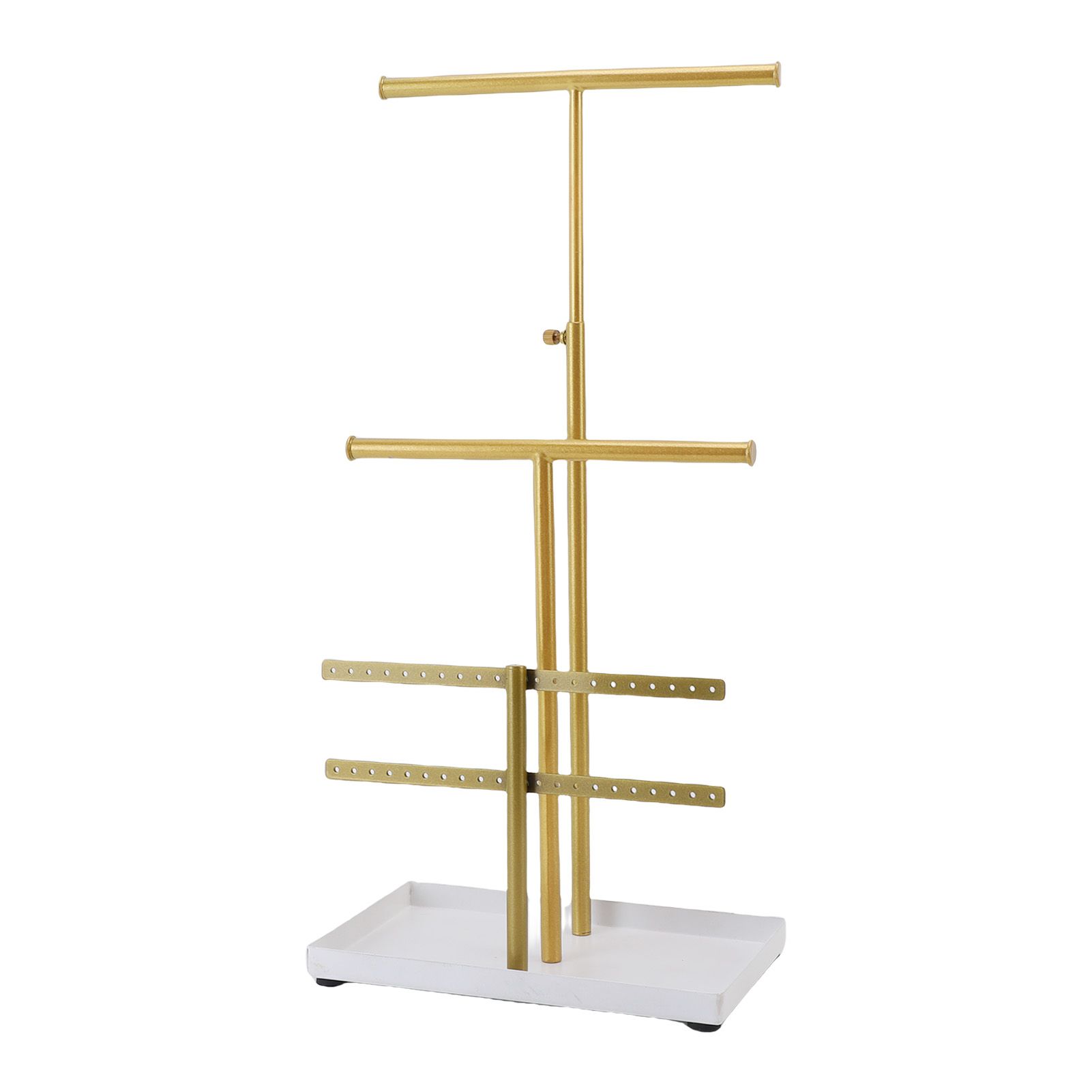 Jewelry Holder Stand 3 Tier Necklaces Earrings Bracelets Rings Metal Display view 12