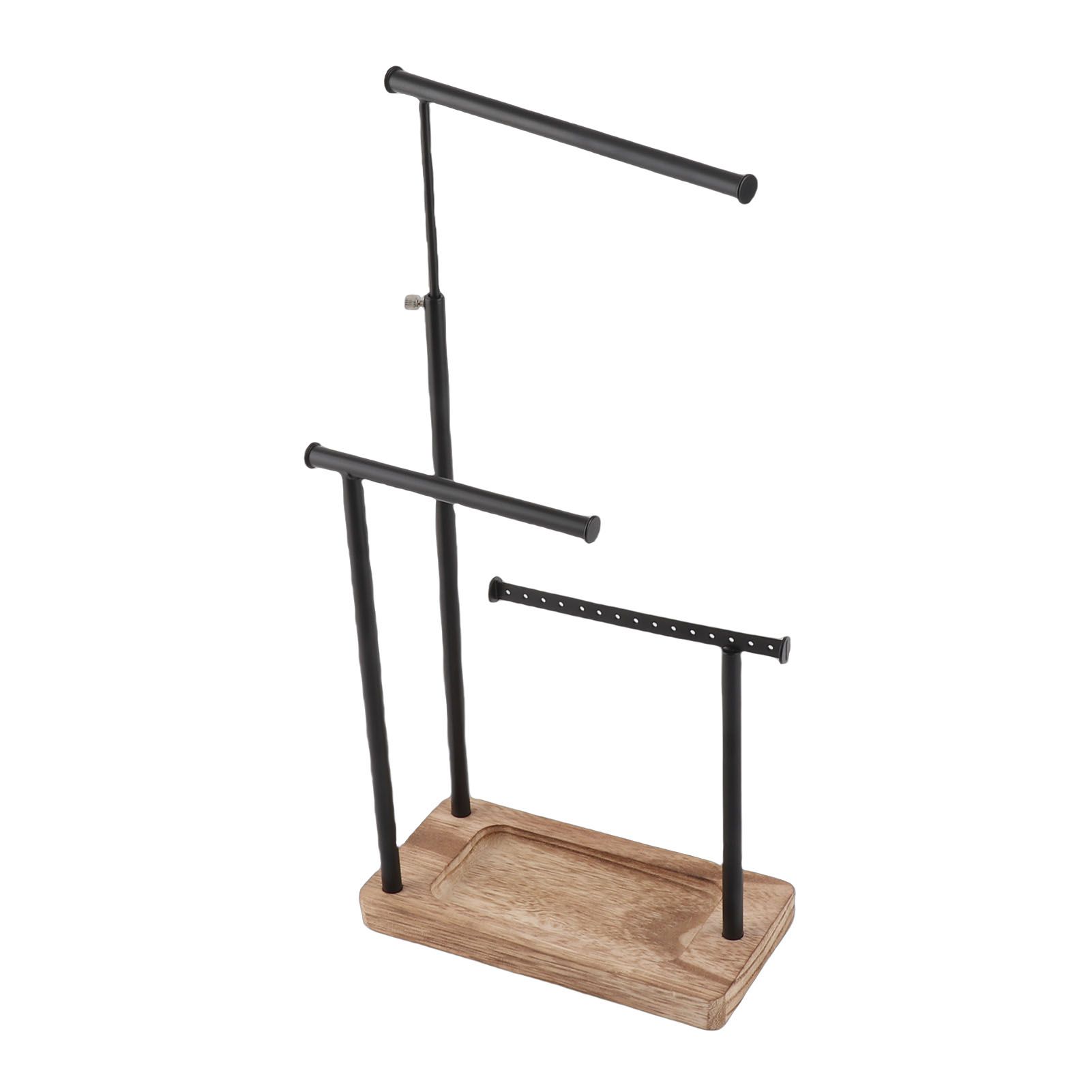 3 Tier Jewelry Organizer Stand Metal Extendable Necklace Holder Display with