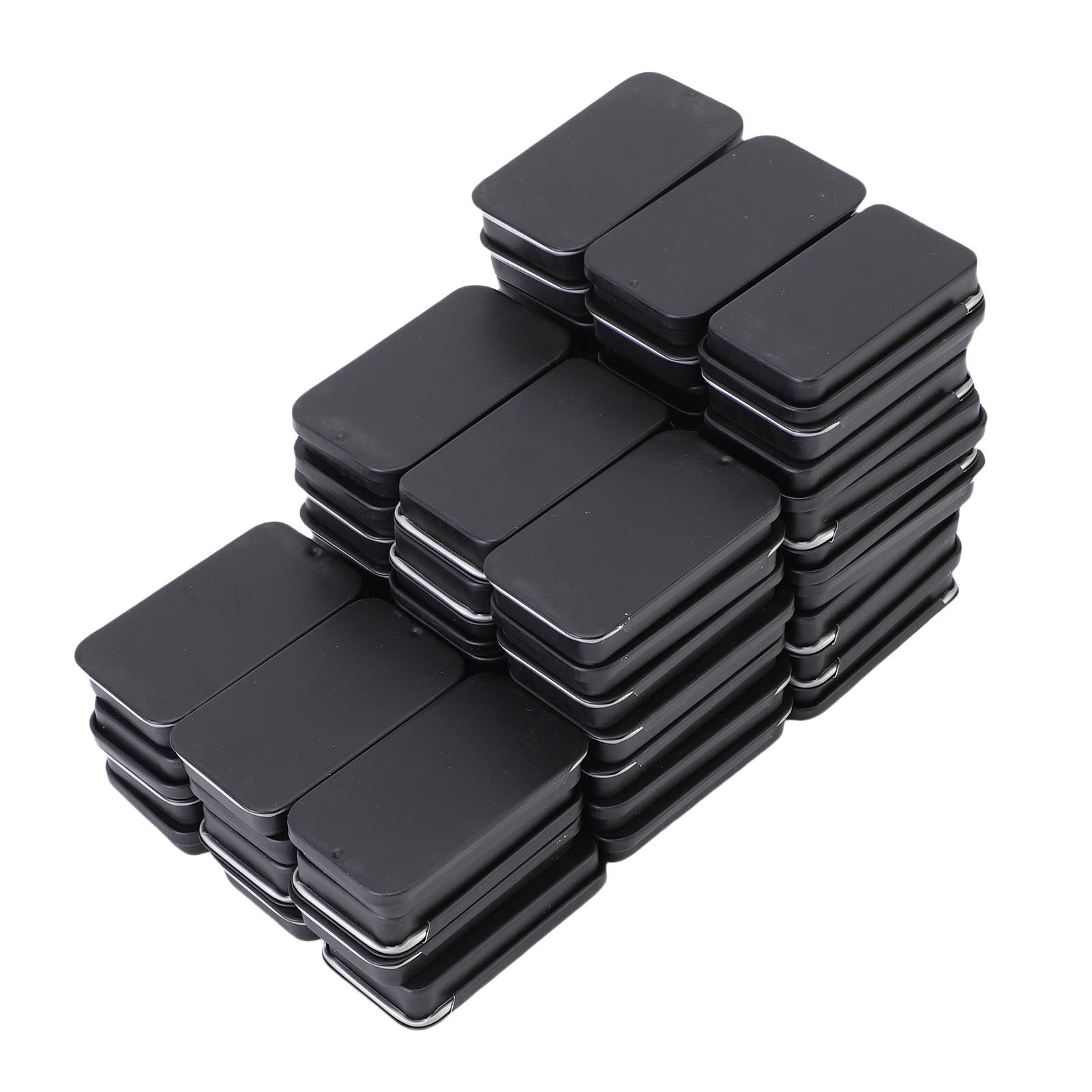 60pcs Small Tin Box Slide Top Rectangular Tin Containers for Candies Jewelry