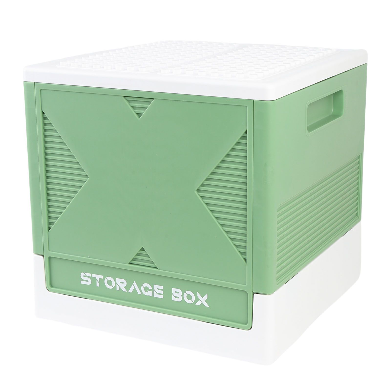 Toys Storage Box with Building Baseplate 37L Stackable Foldable Building
