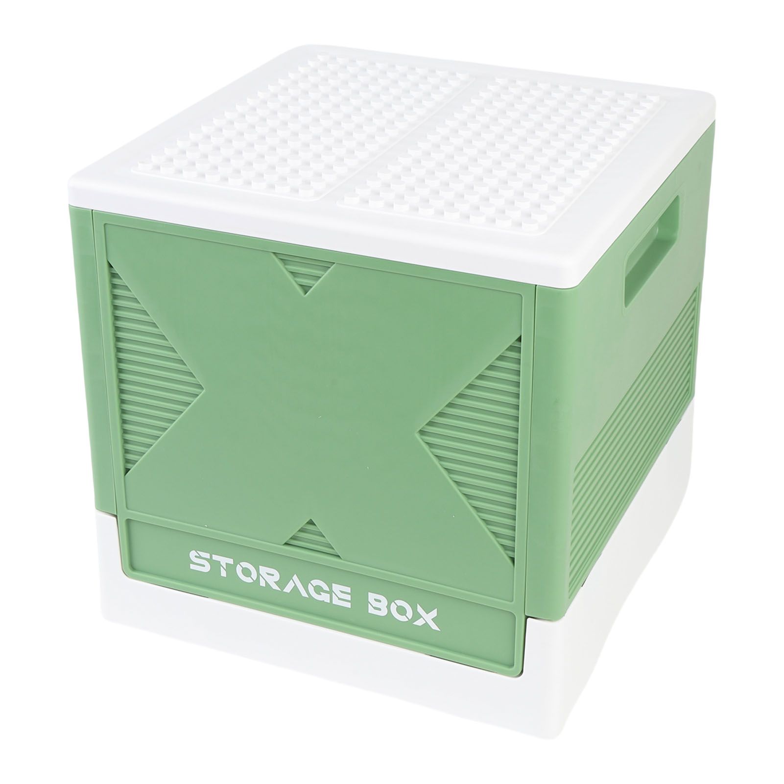 Toys Storage Box with Building Baseplate 37L Stackable Foldable Building view 4