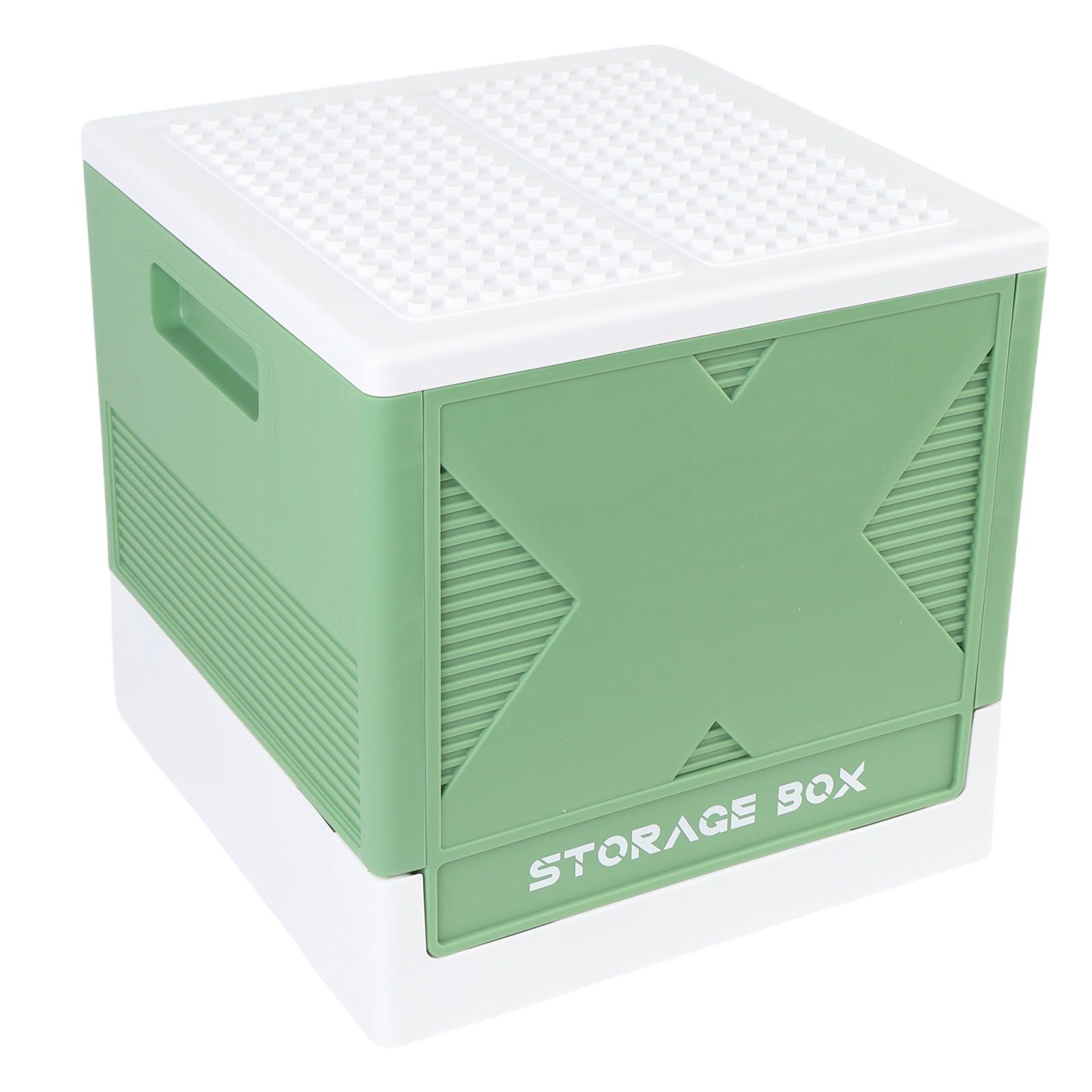 Toys Storage Box with Building Baseplate 37L Stackable Foldable Building view 12