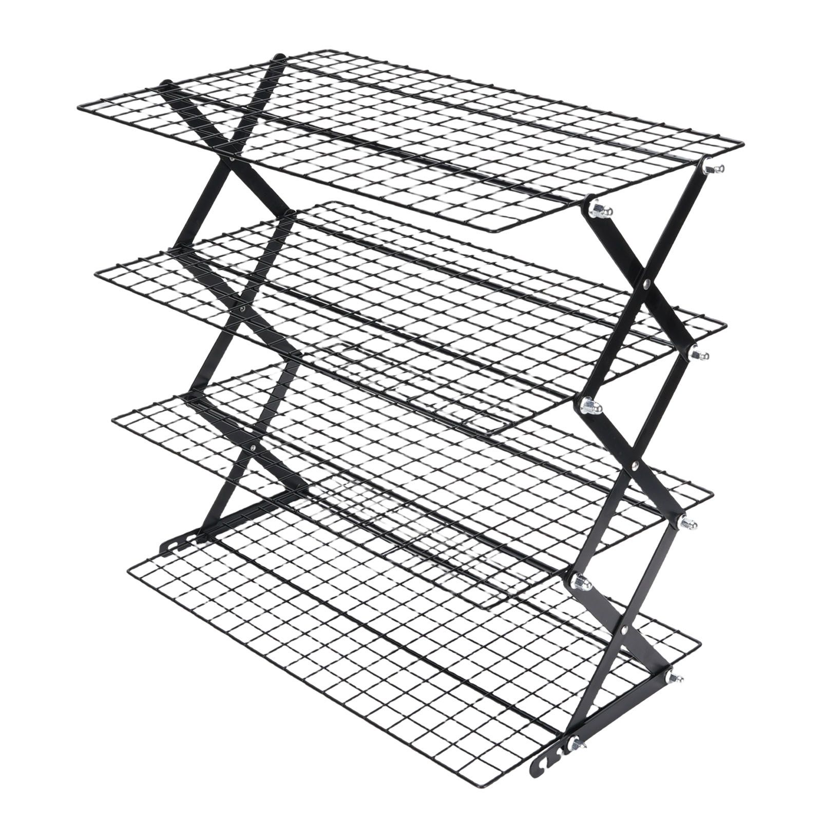 Kitchen Countertop Storage Rack Foldable Stainless Steel Space Saving Shelf view 8