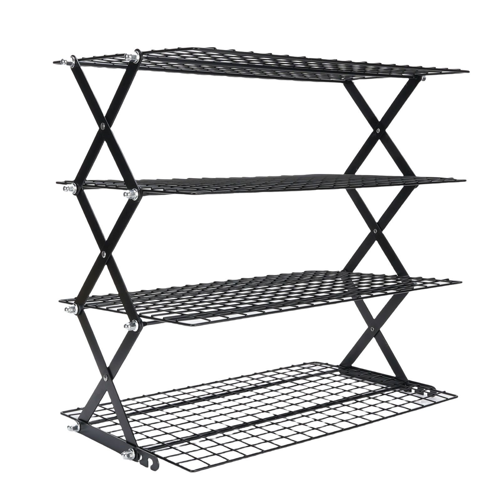 Kitchen Countertop Storage Rack Foldable Stainless Steel Space Saving Shelf view 11