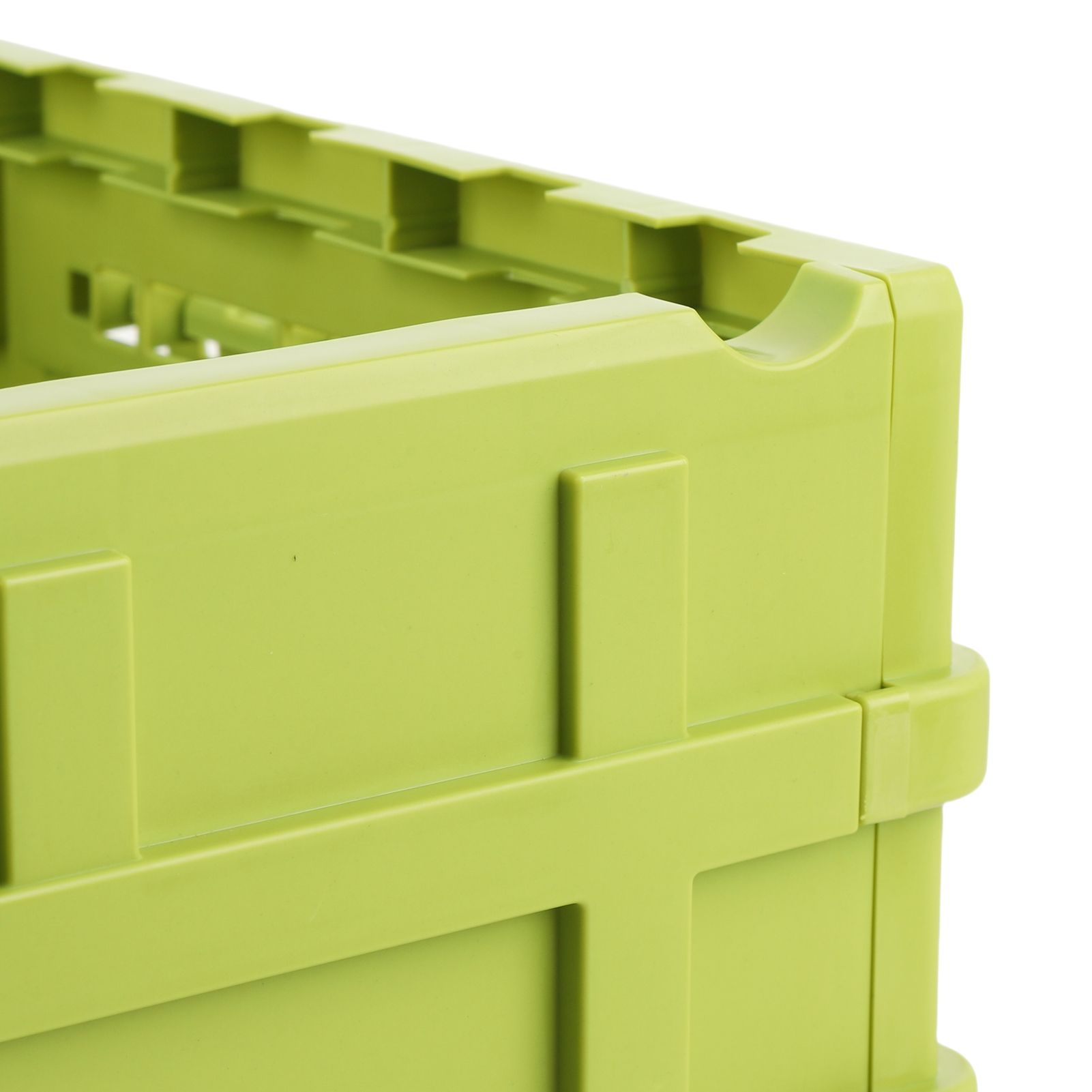 Storage Bin with Lid 20L Stackable Storage Container with Wheels Folding view 2