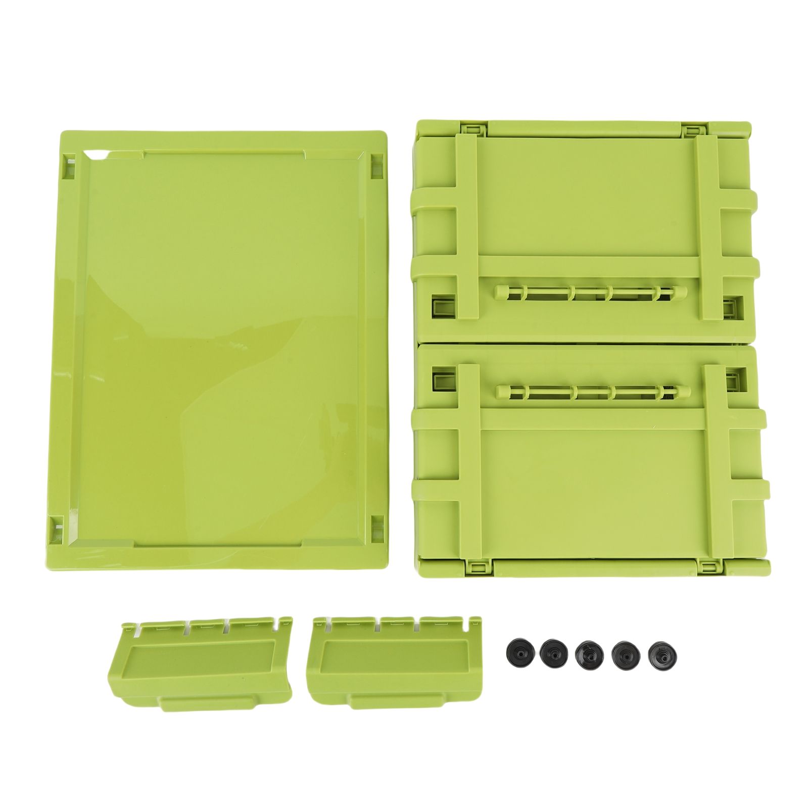 Storage Bin with Lid 20L Stackable Storage Container with Wheels Folding view 3