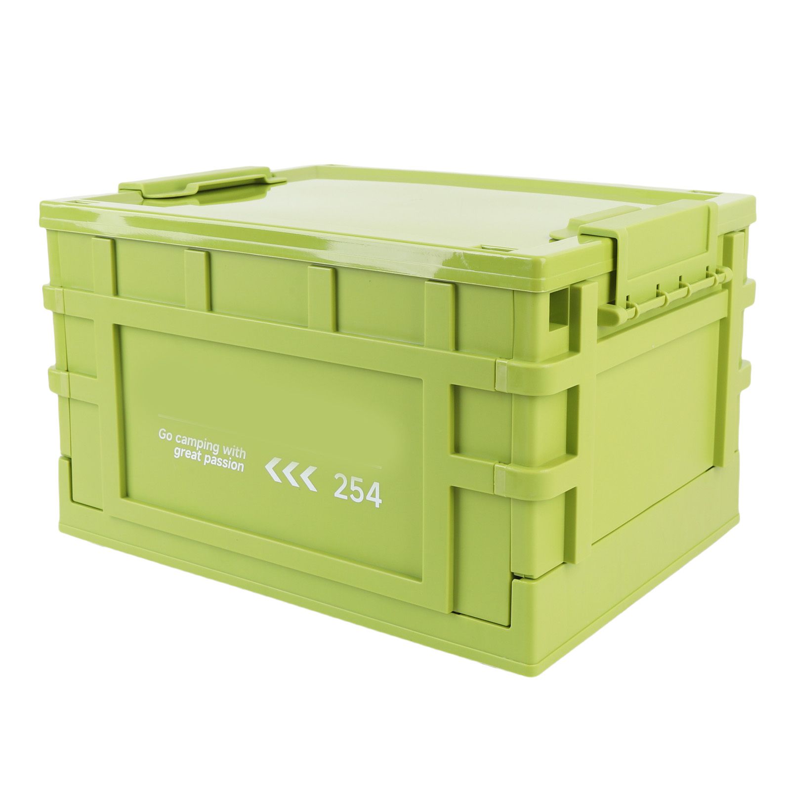 Storage Bin with Lid 20L Stackable Storage Container with Wheels Folding view 6