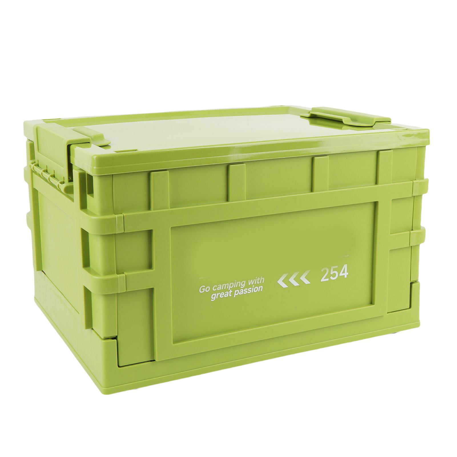Storage Bin with Lid 20L Stackable Storage Container with Wheels Folding view 8