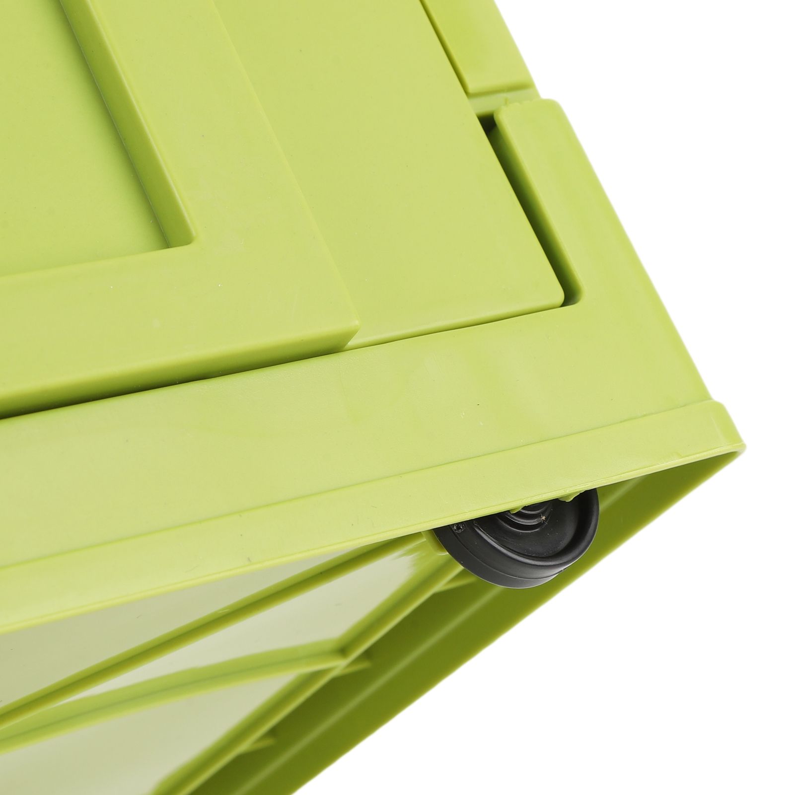 Storage Bin with Lid 20L Stackable Storage Container with Wheels Folding view 9