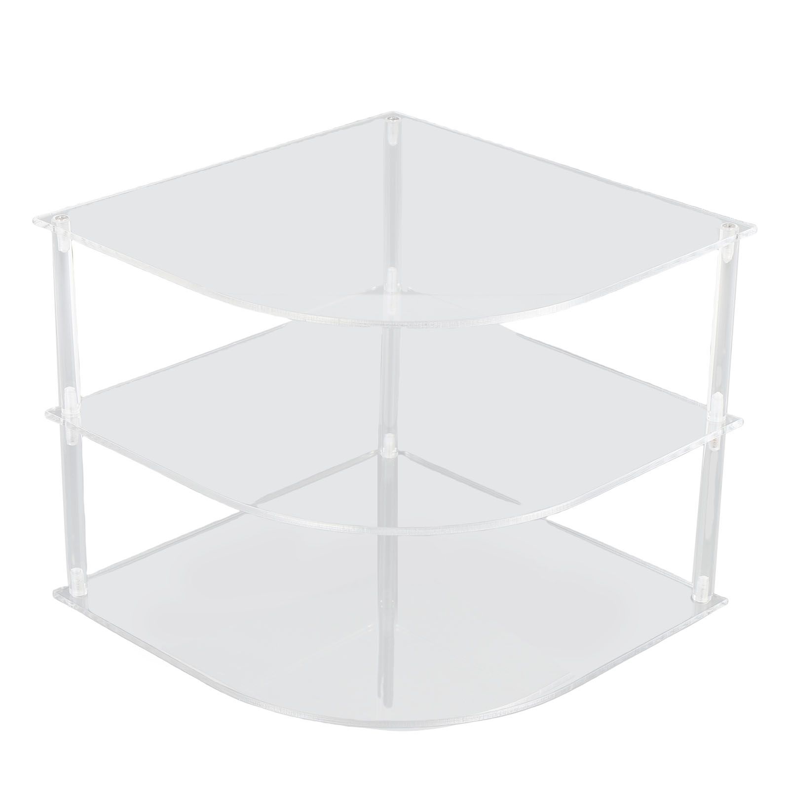 Acrylic Plate Organizer Holder Clear Corner Shelf 3 Tier Kitchen Cabinet Space view 9