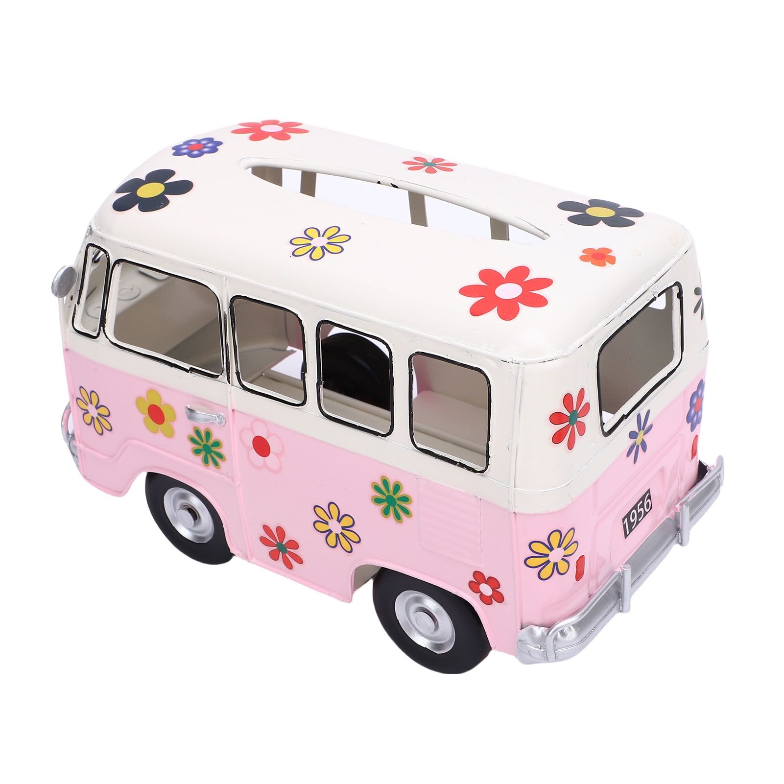 Tissue Box Holder Vintage Creative Bus Shape Iron Tissue Box Cover for view 11