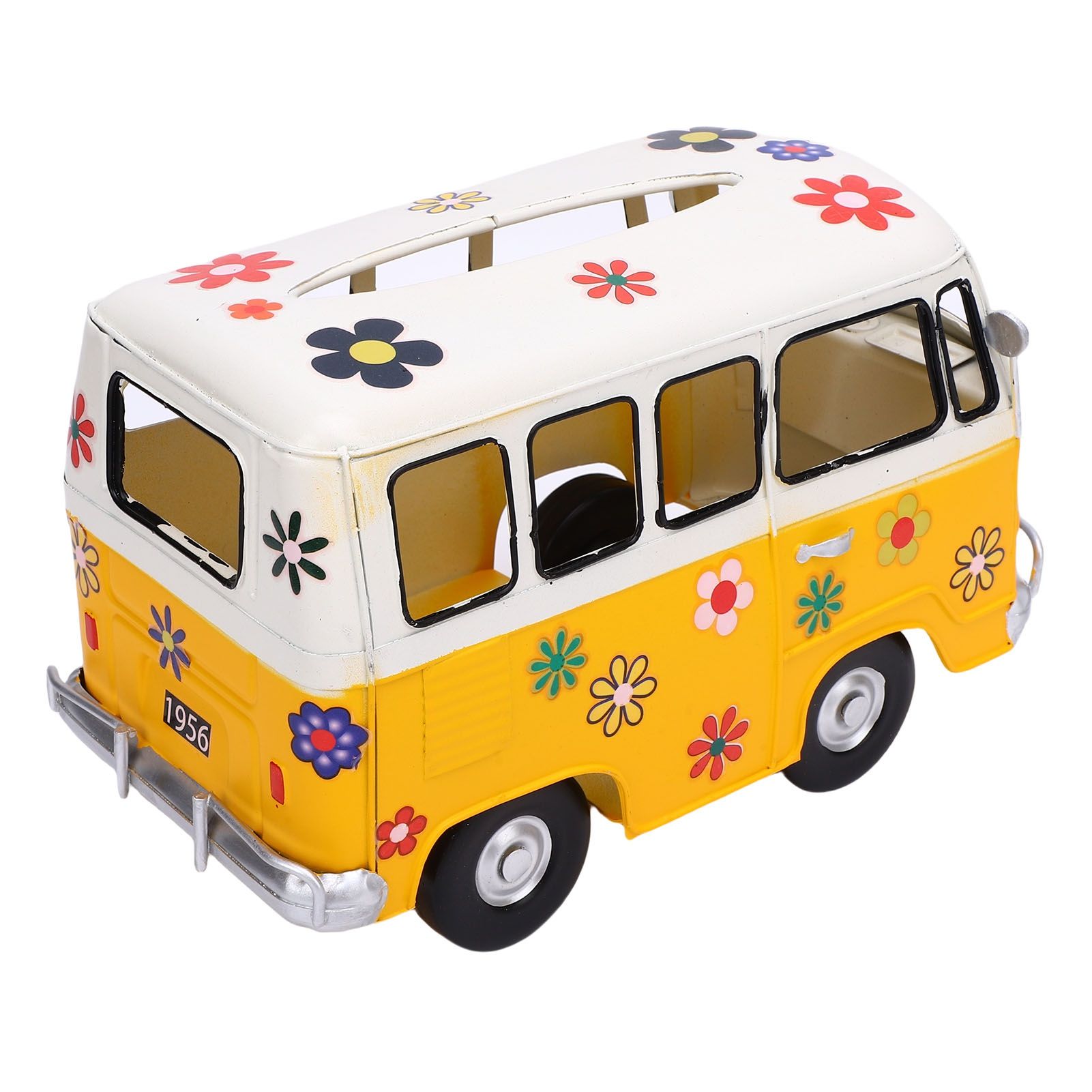 Tissue Box Holder Vintage Creative Bus Shape Iron Tissue Box Cover for view 4