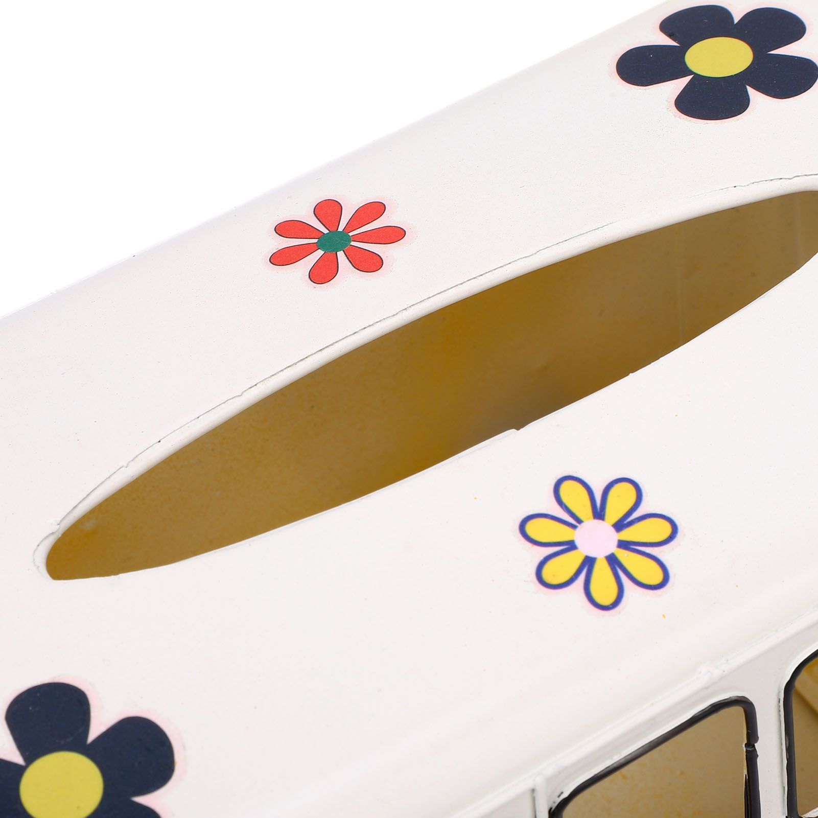 Tissue Box Holder Vintage Creative Bus Shape Iron Tissue Box Cover for view 5