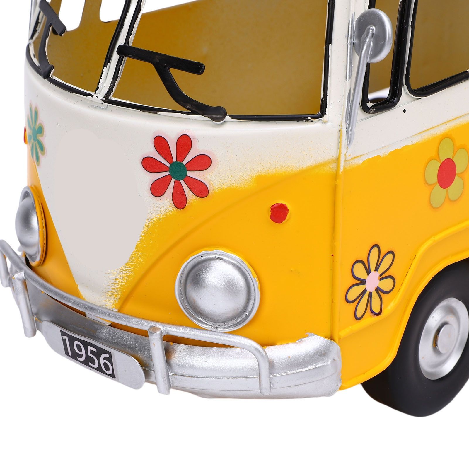 Tissue Box Holder Vintage Creative Bus Shape Iron Tissue Box Cover for view 7