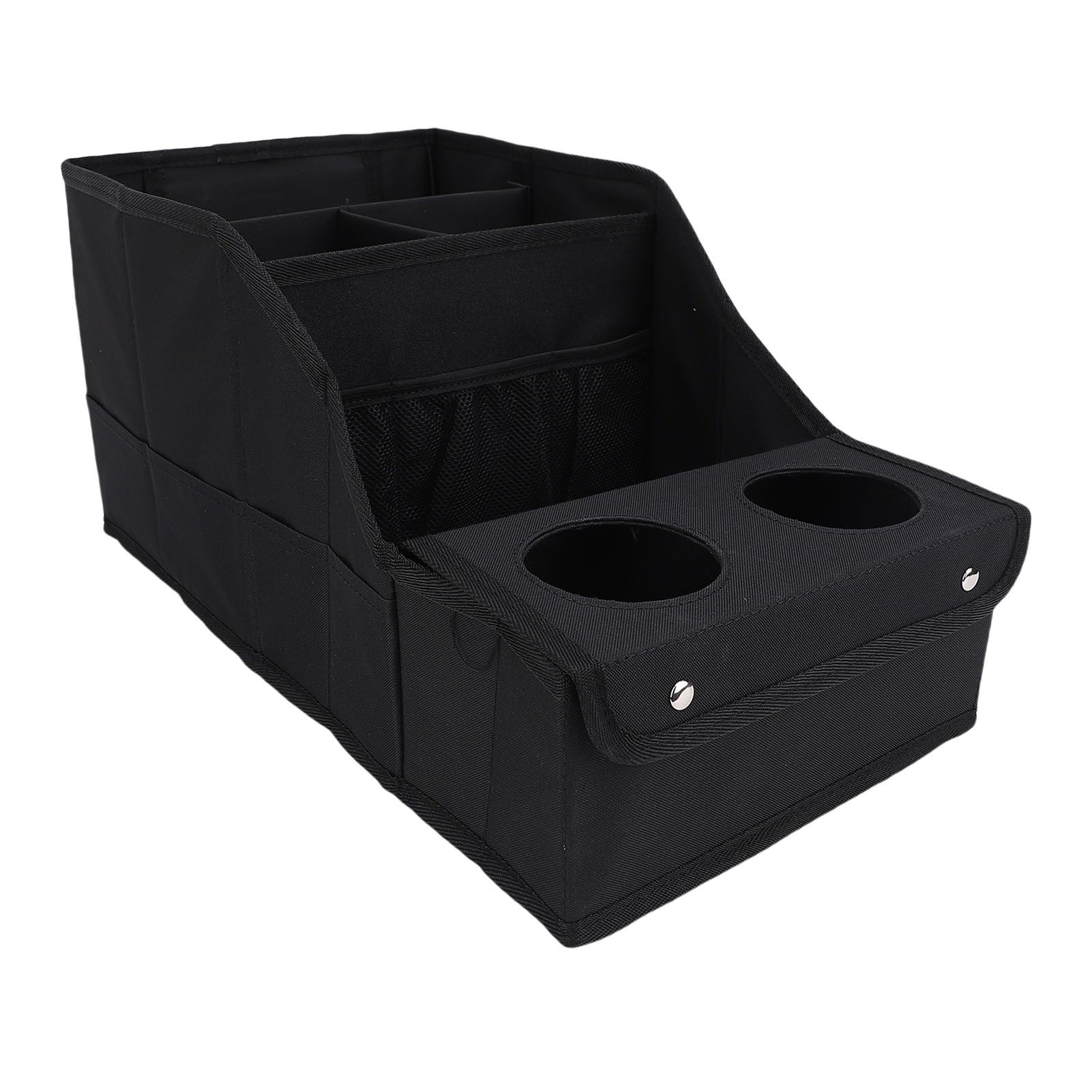 Car Seat Organizer with Compartments Cup Holders Multiple Pouches Foldable view 4