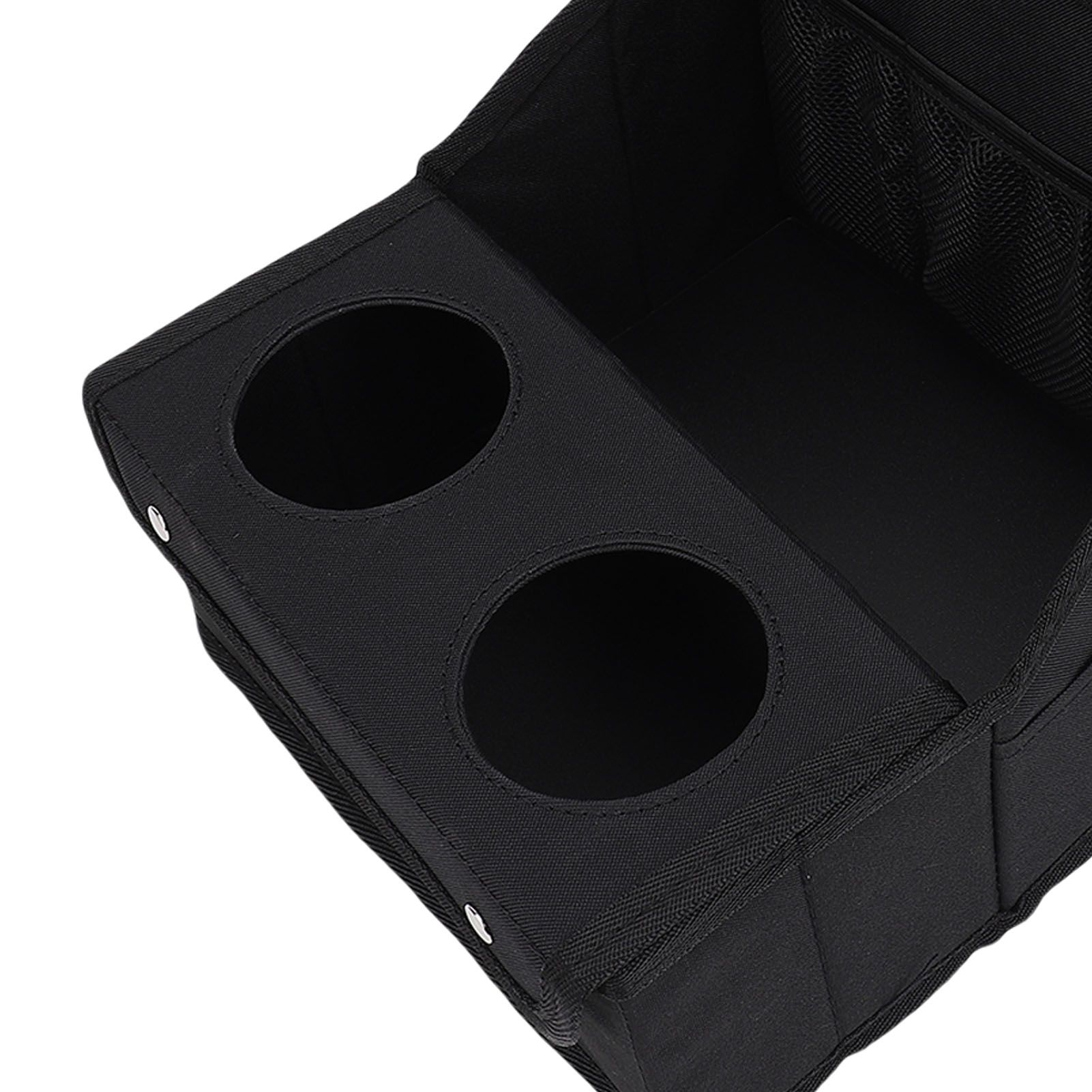 Car Seat Organizer with Compartments Cup Holders Multiple Pouches Foldable view 7