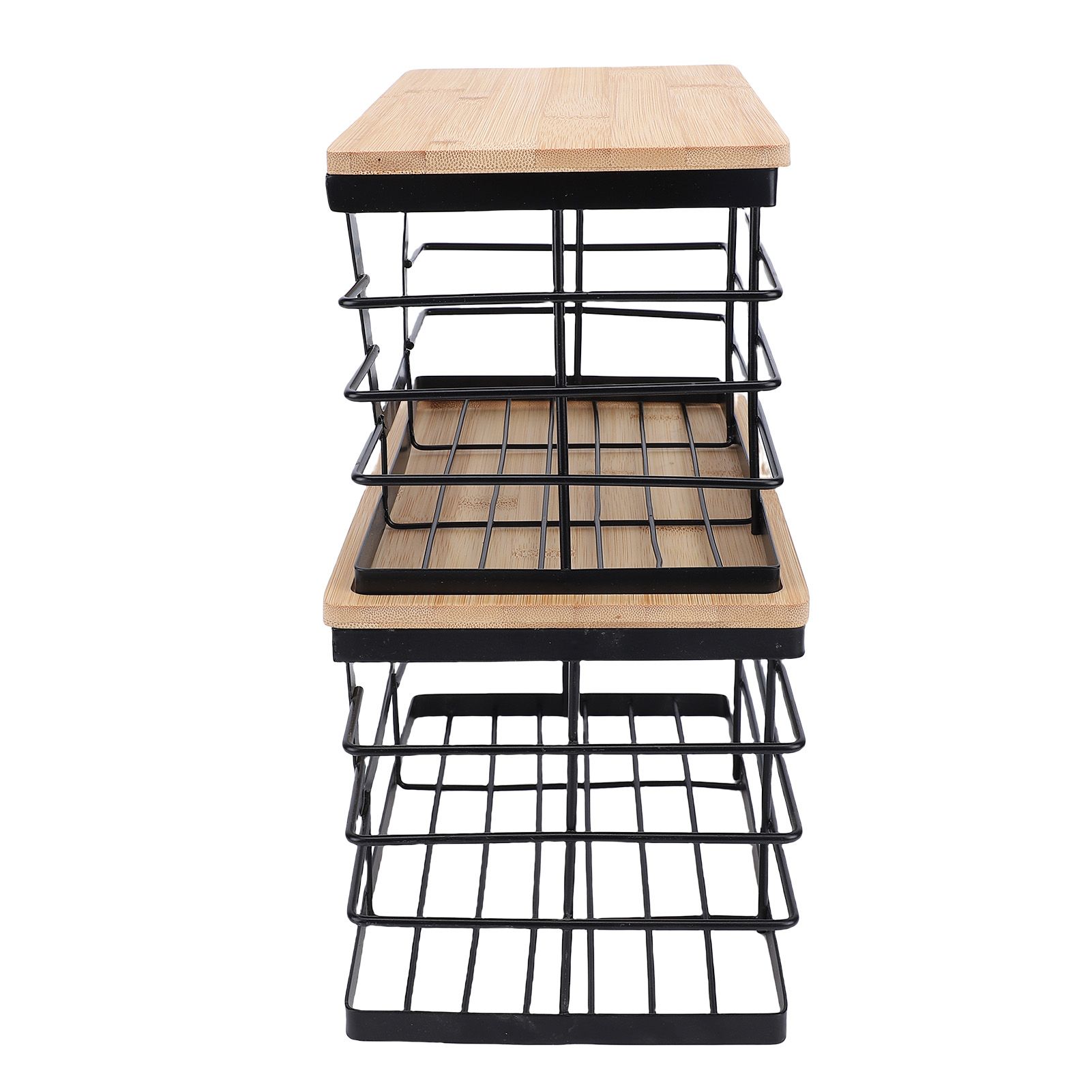 2PCS Metal Trash Bag Holder with Wood Lid Wall Hanging Or Desktop Garbage Bag view 6