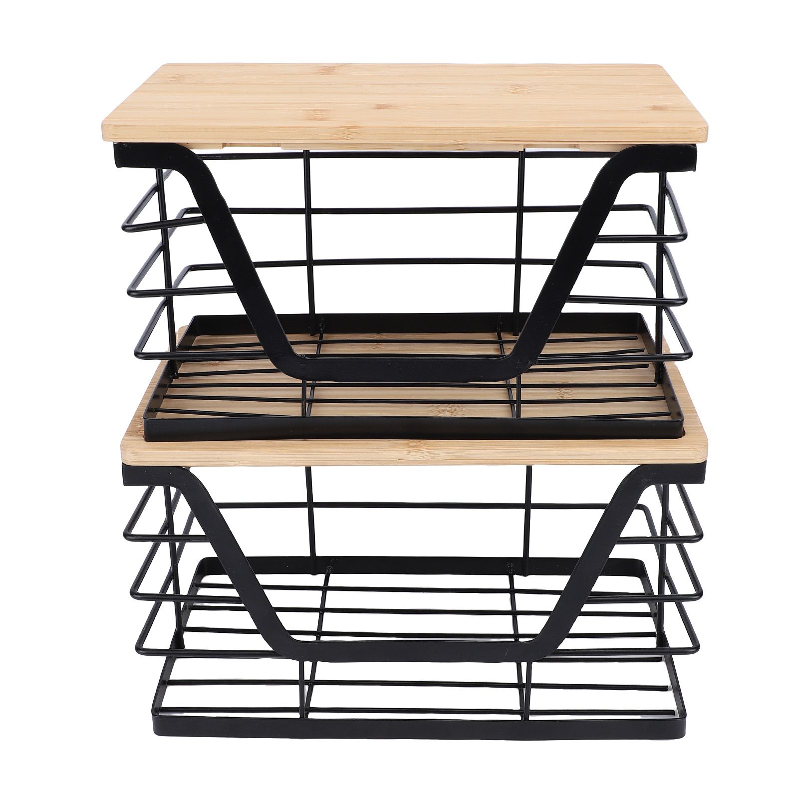2PCS Metal Trash Bag Holder with Wood Lid Wall Hanging Or Desktop Garbage Bag view 9