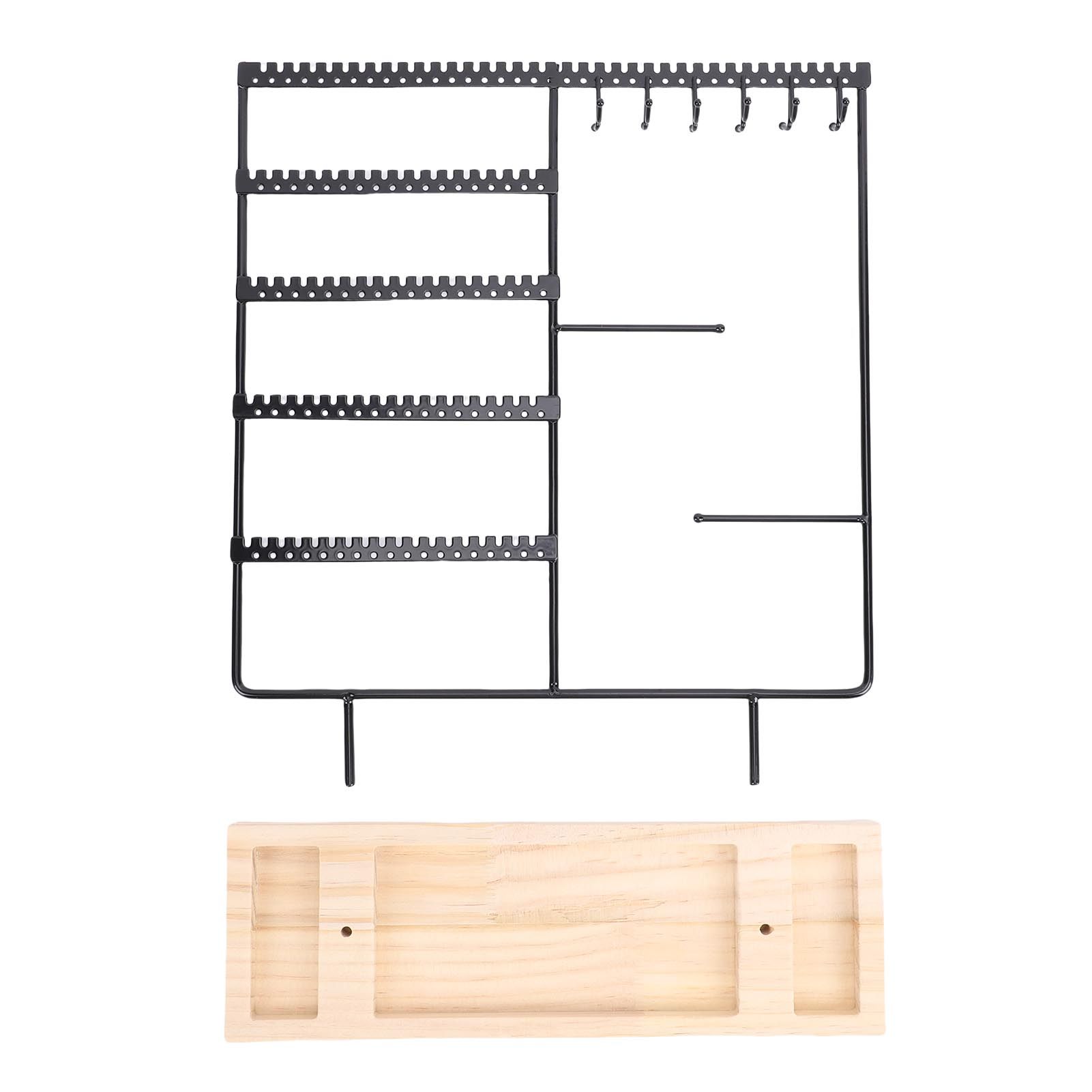 Jewelry Organizer Stand Metal Earring Holder Bracelet Necklace Display Rack view 3