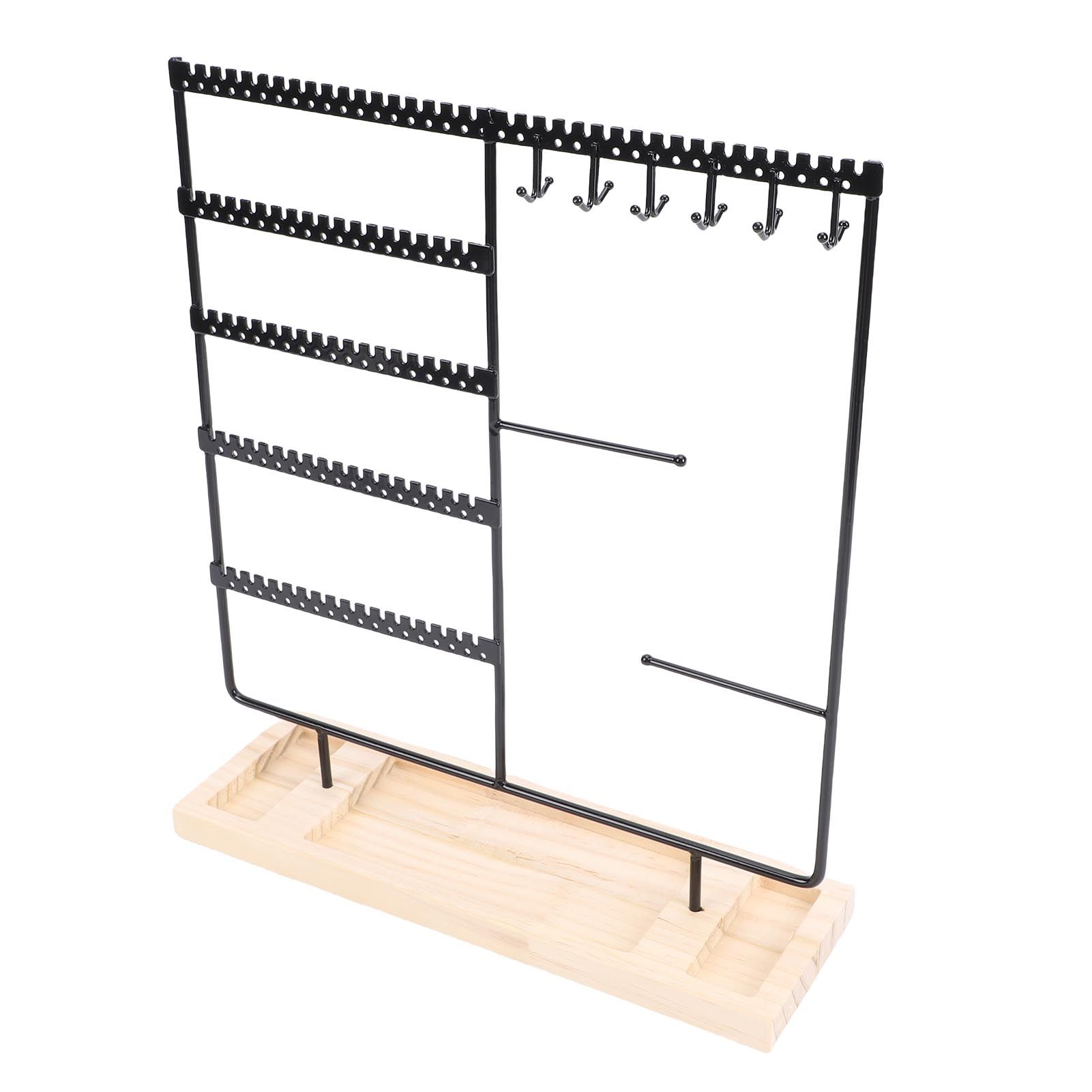 Jewelry Organizer Stand Metal Earring Holder Bracelet Necklace Display Rack view 9