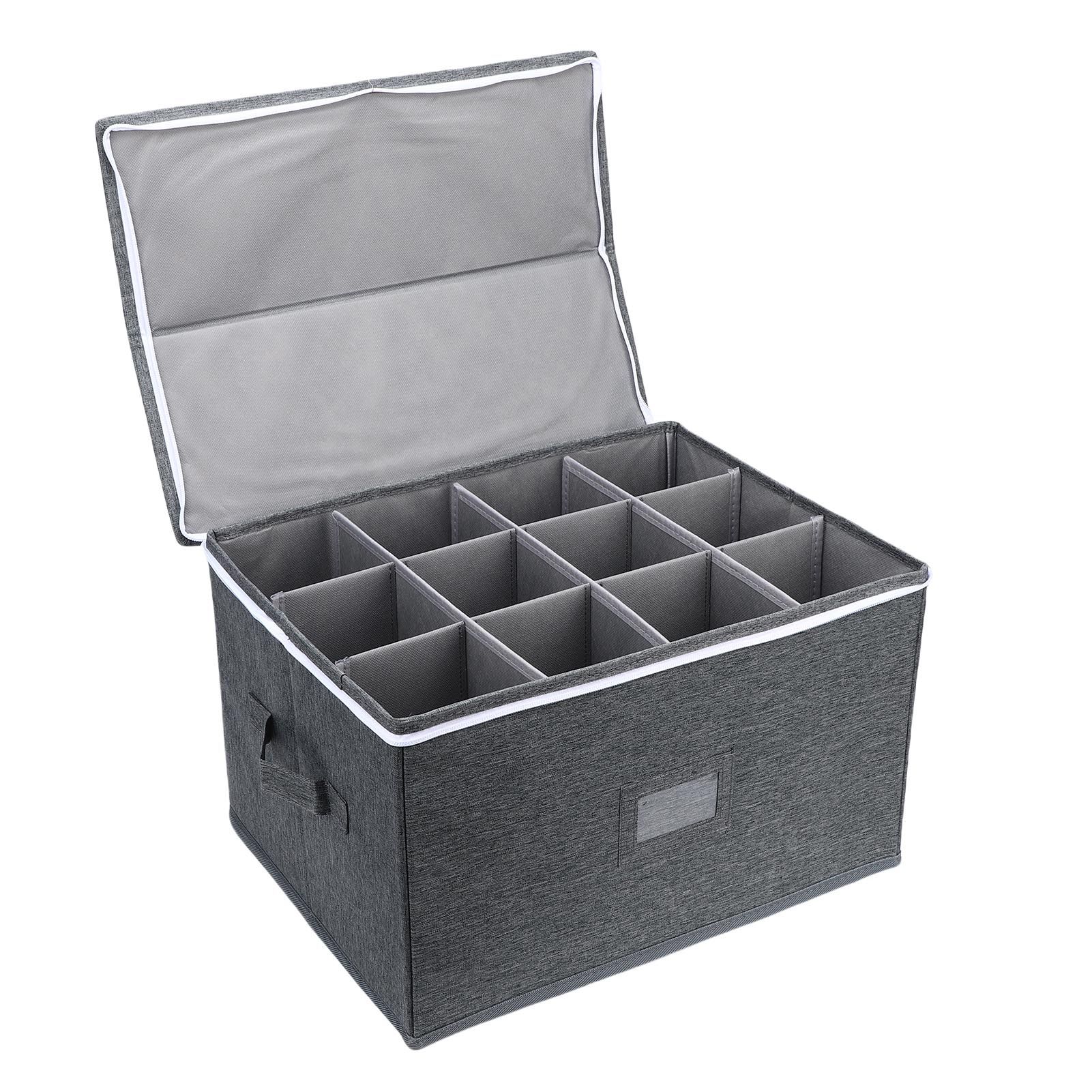 Stemware Storage Container Case Wine Glass Storage Box with Dividers for view 4