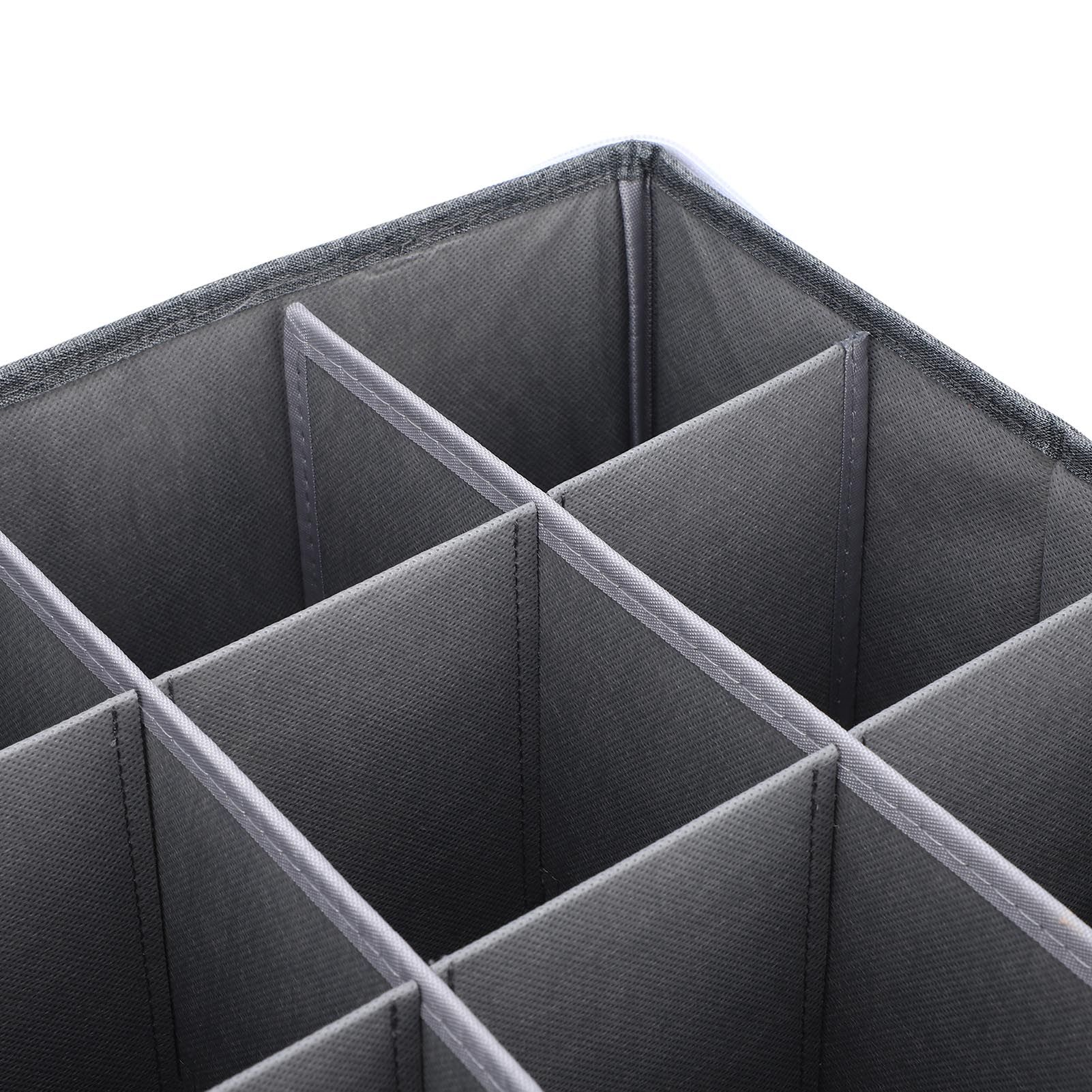 Stemware Storage Container Case Wine Glass Storage Box with Dividers for view 7