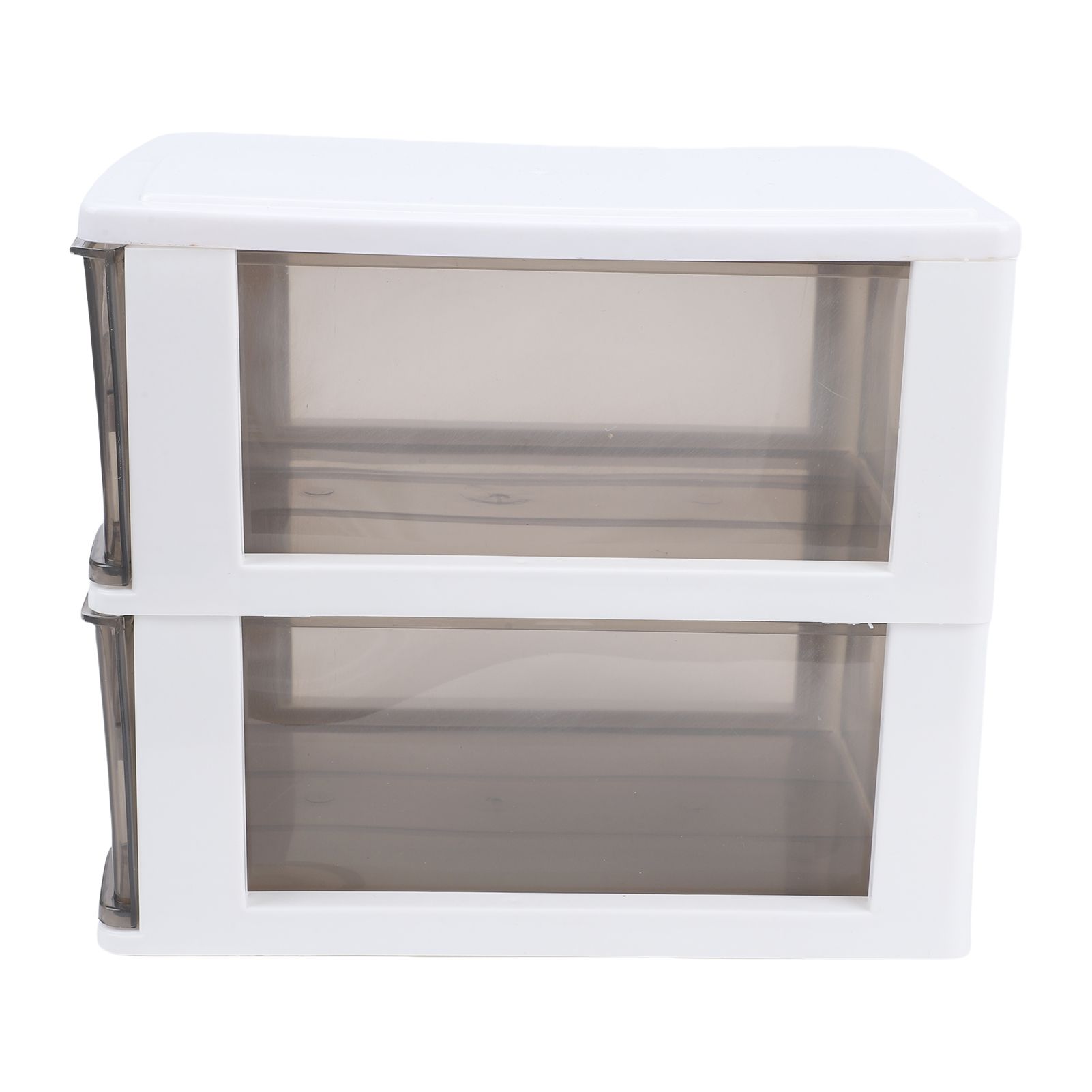 Desk Organizer with 2 Drawers Plastic Stackable Transparent Desktop Stationary view 12