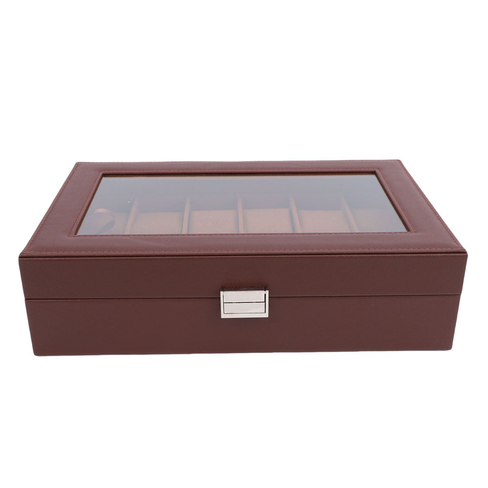 Watch Box with Watch Pillows Vintage Brown Leather 12 Slot Watch Case for