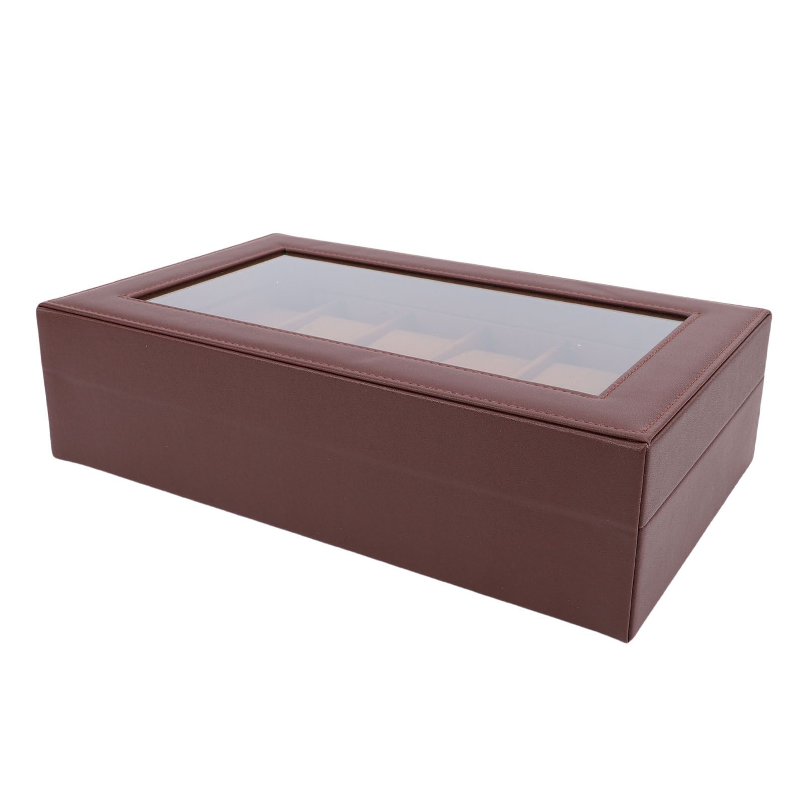 Watch Box with Watch Pillows Vintage Brown Leather 12 Slot Watch Case for view 10