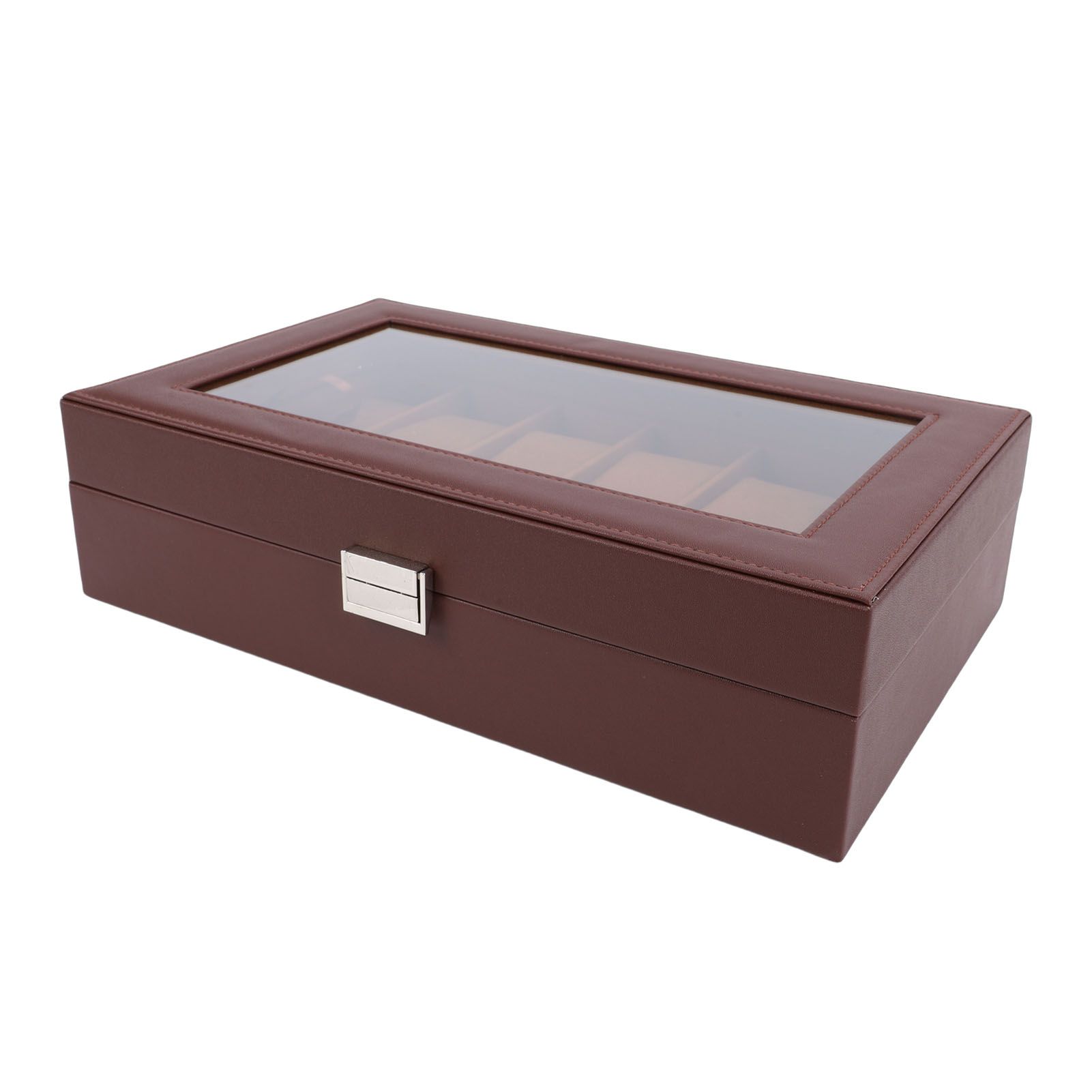 Watch Box with Watch Pillows Vintage Brown Leather 12 Slot Watch Case for view 12