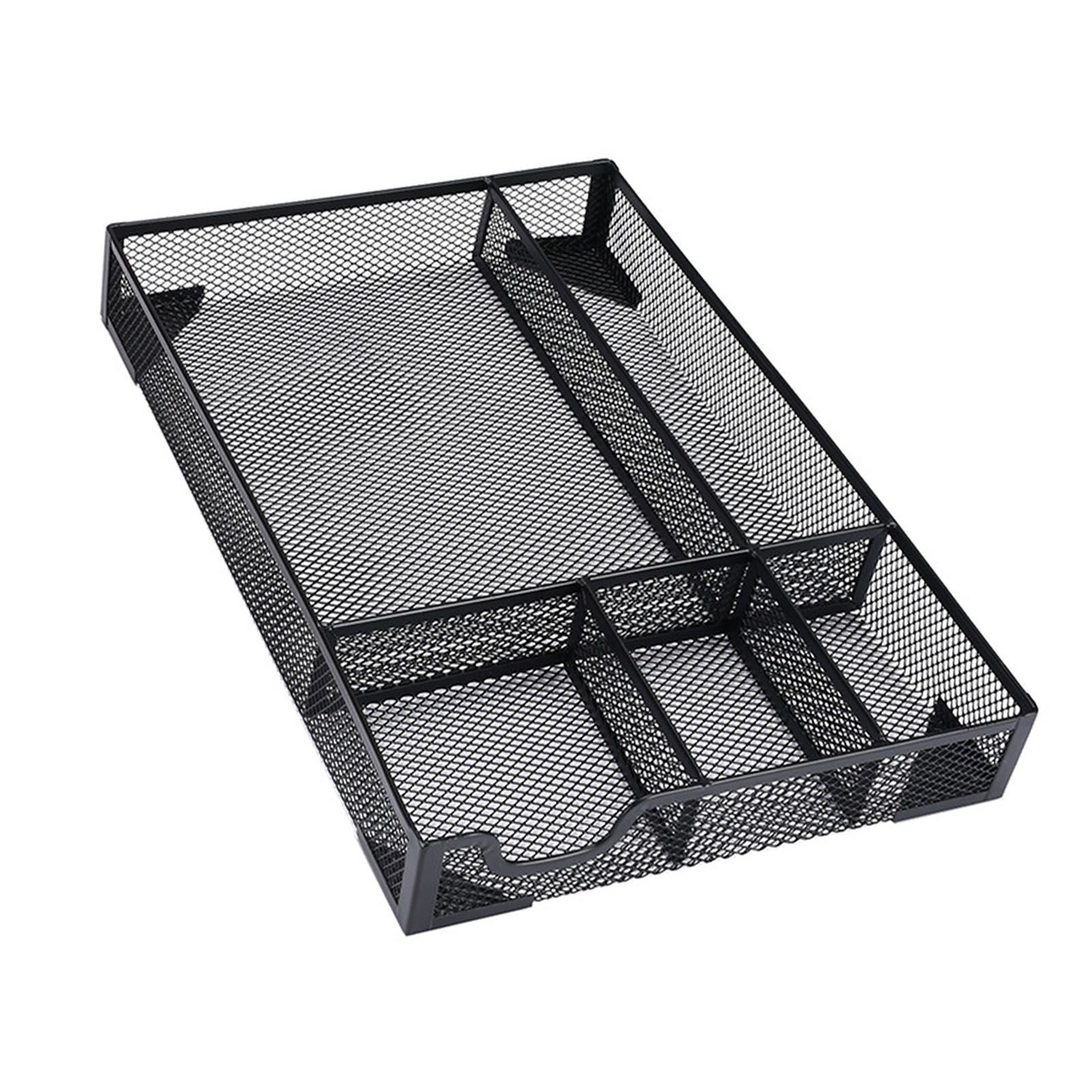 Desk Drawer Organizer Tray with 5 Dividers Anti Slip Pads Stationery Pen