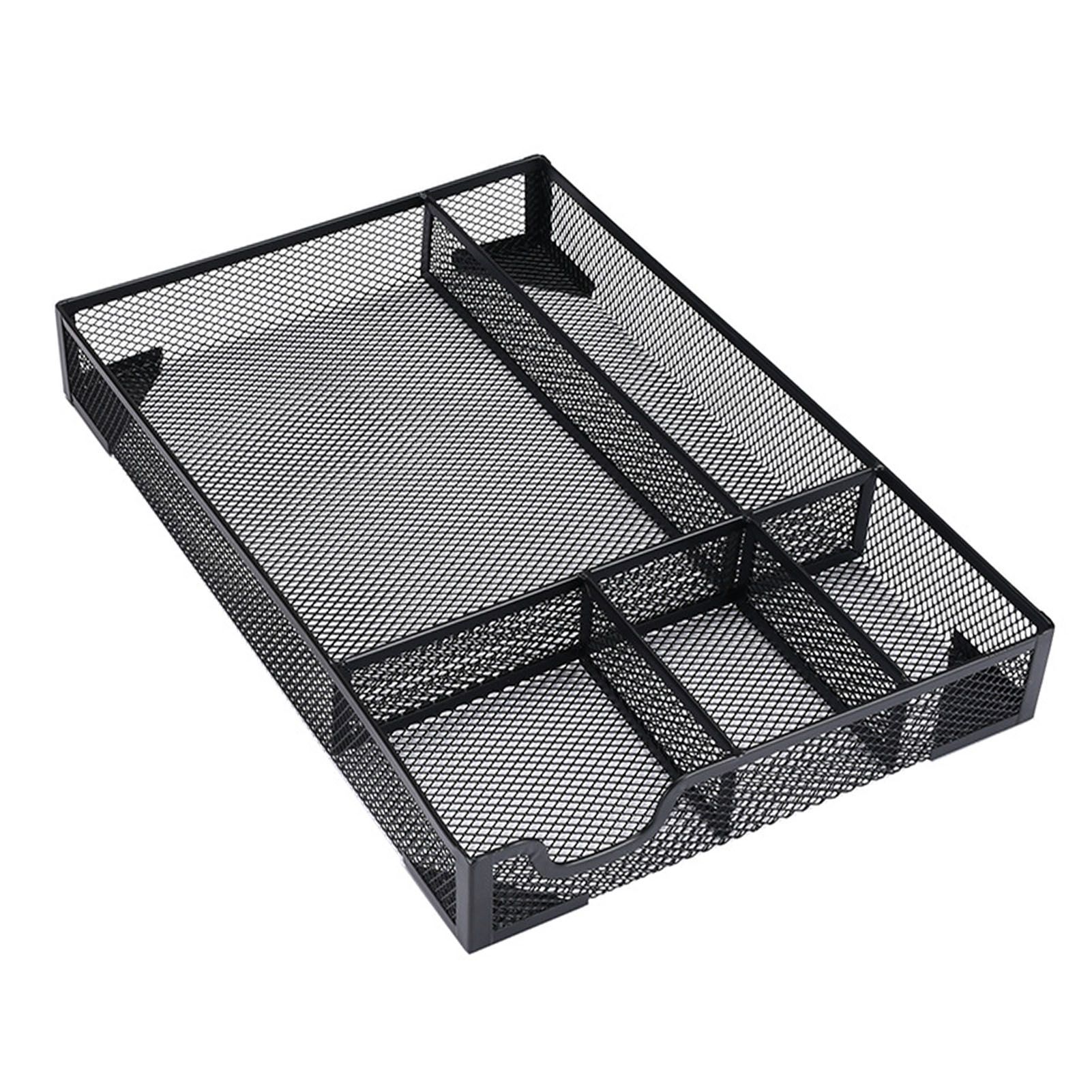 Desk Drawer Organizer Tray with 5 Dividers Anti Slip Pads Stationery Pen view 3